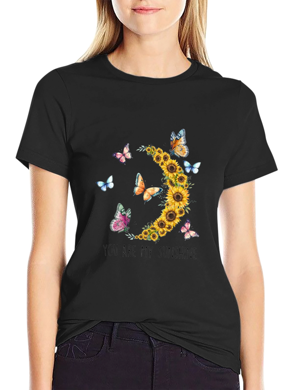 Sunflower Butterfly Graphic Tee