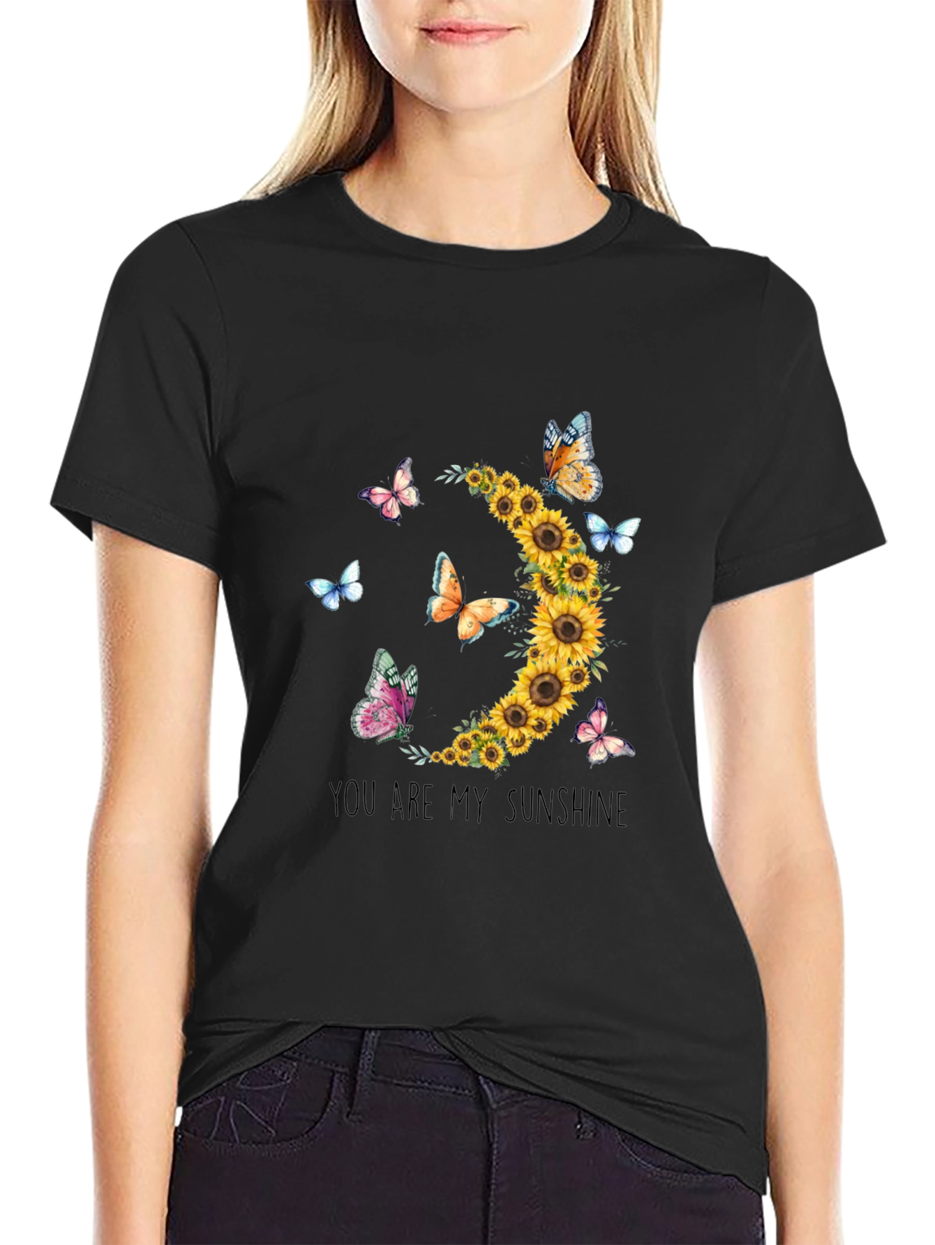 Sunflower Butterfly Graphic Tee