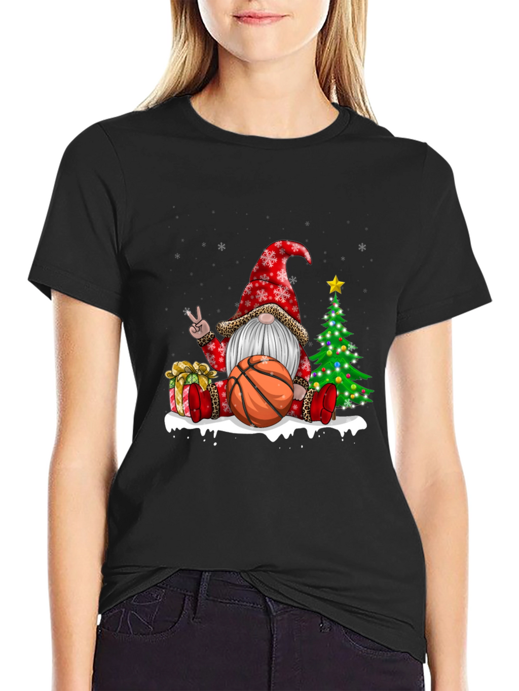Festive Basketball Gnome T-Shirt