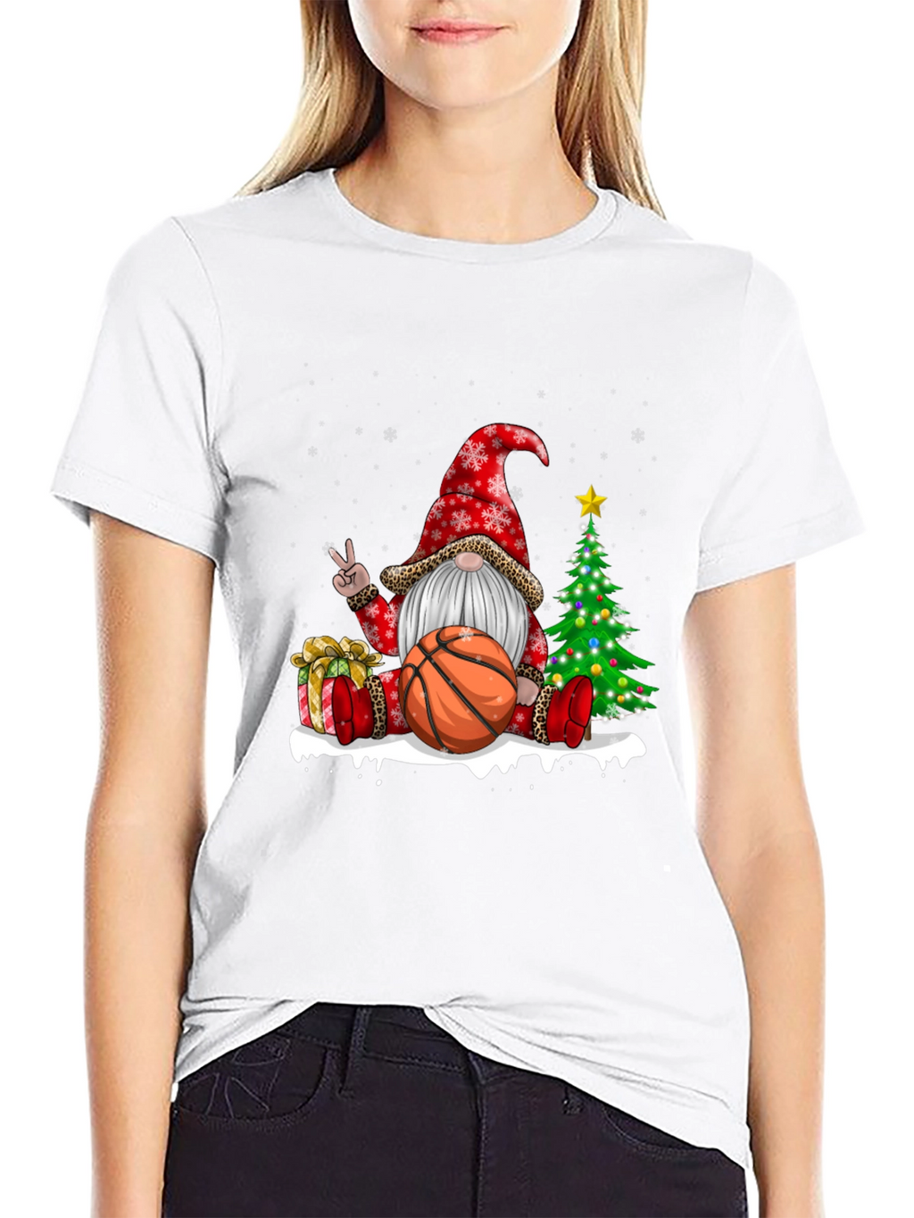 Festive Basketball Gnome T-Shirt