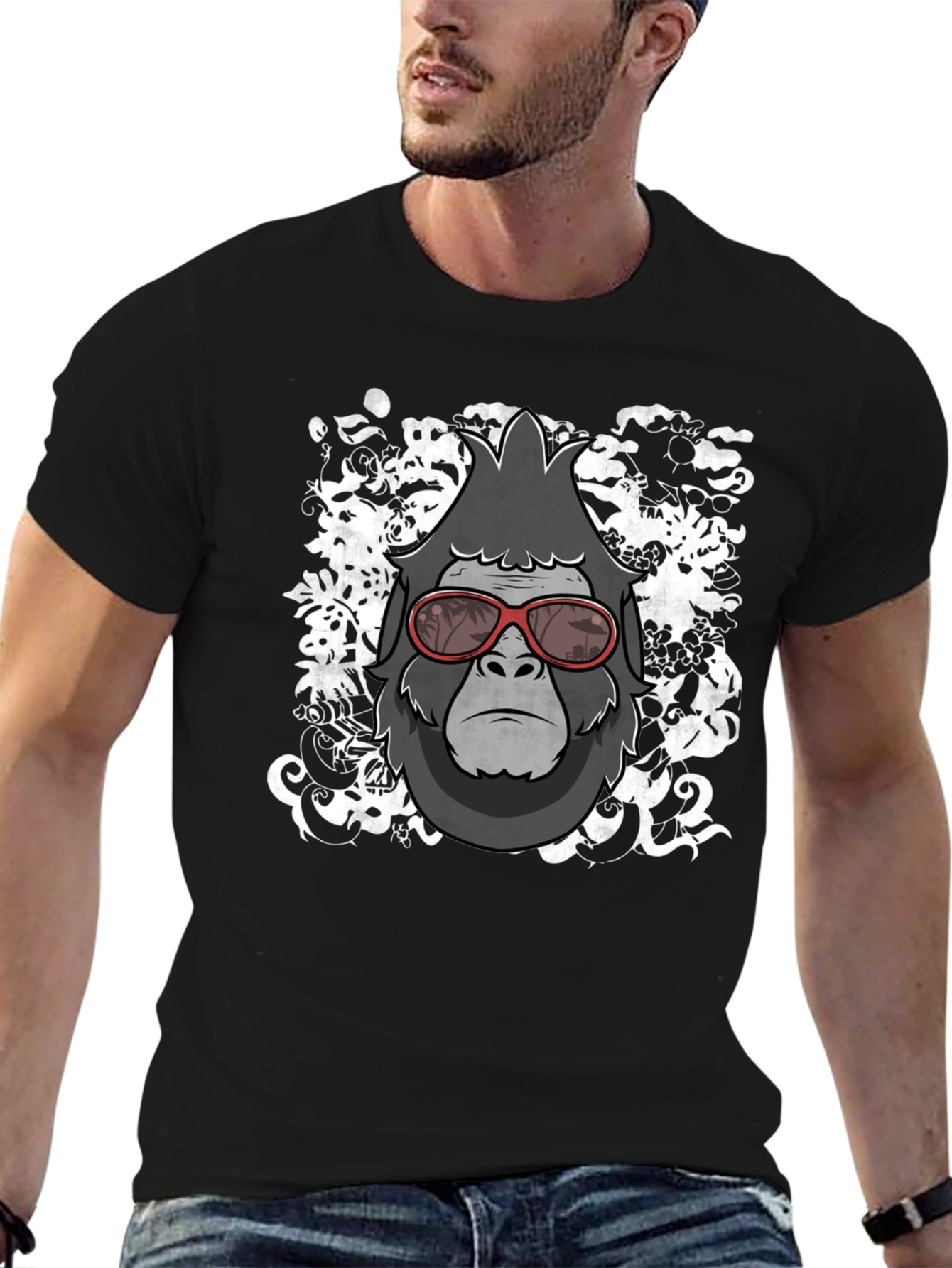 Cool Gorilla Graphic Tee - Stylish Mens Black T-Shirt