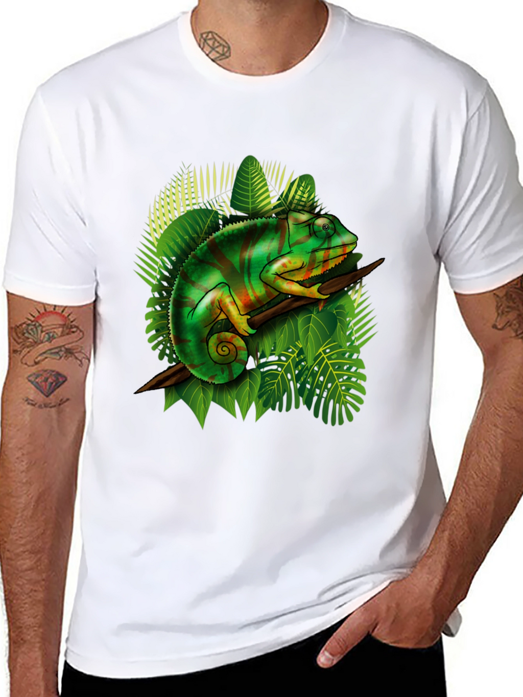 Chameleon Graphic Tee - Unique Reptile T-Shirt