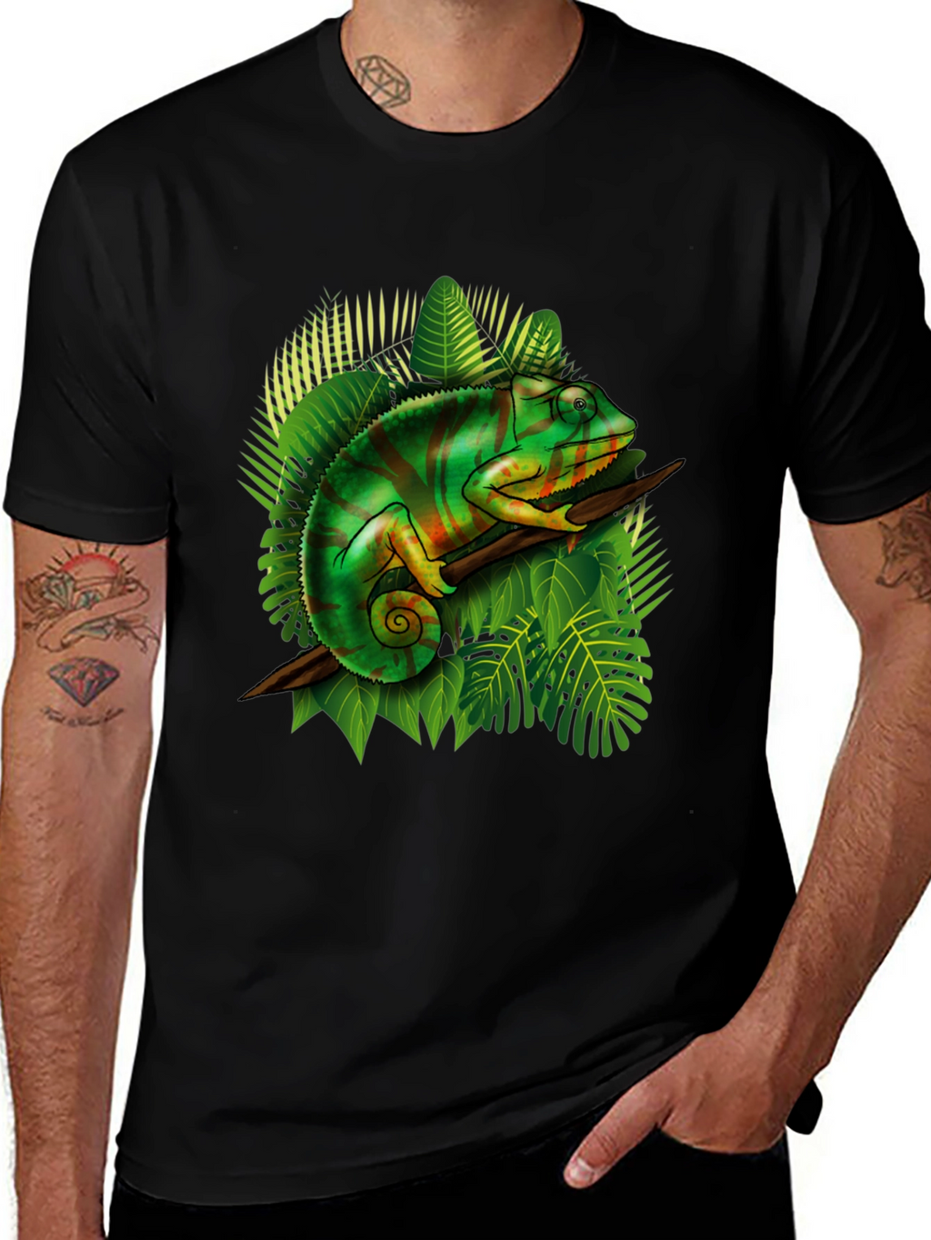 Chameleon Graphic Tee - Unique Reptile T-Shirt
