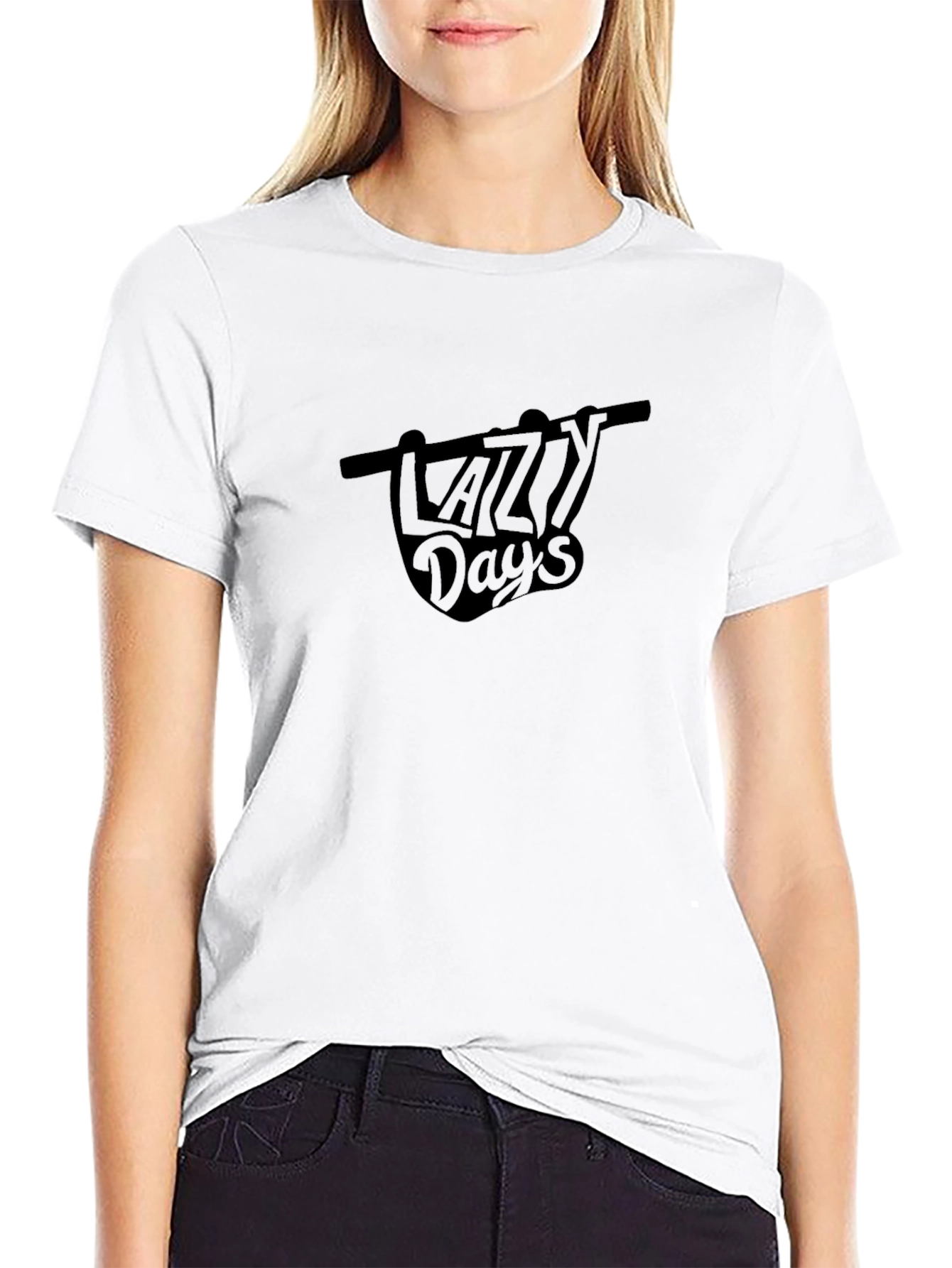 Lazy Days Black Graphic Tee Shirt