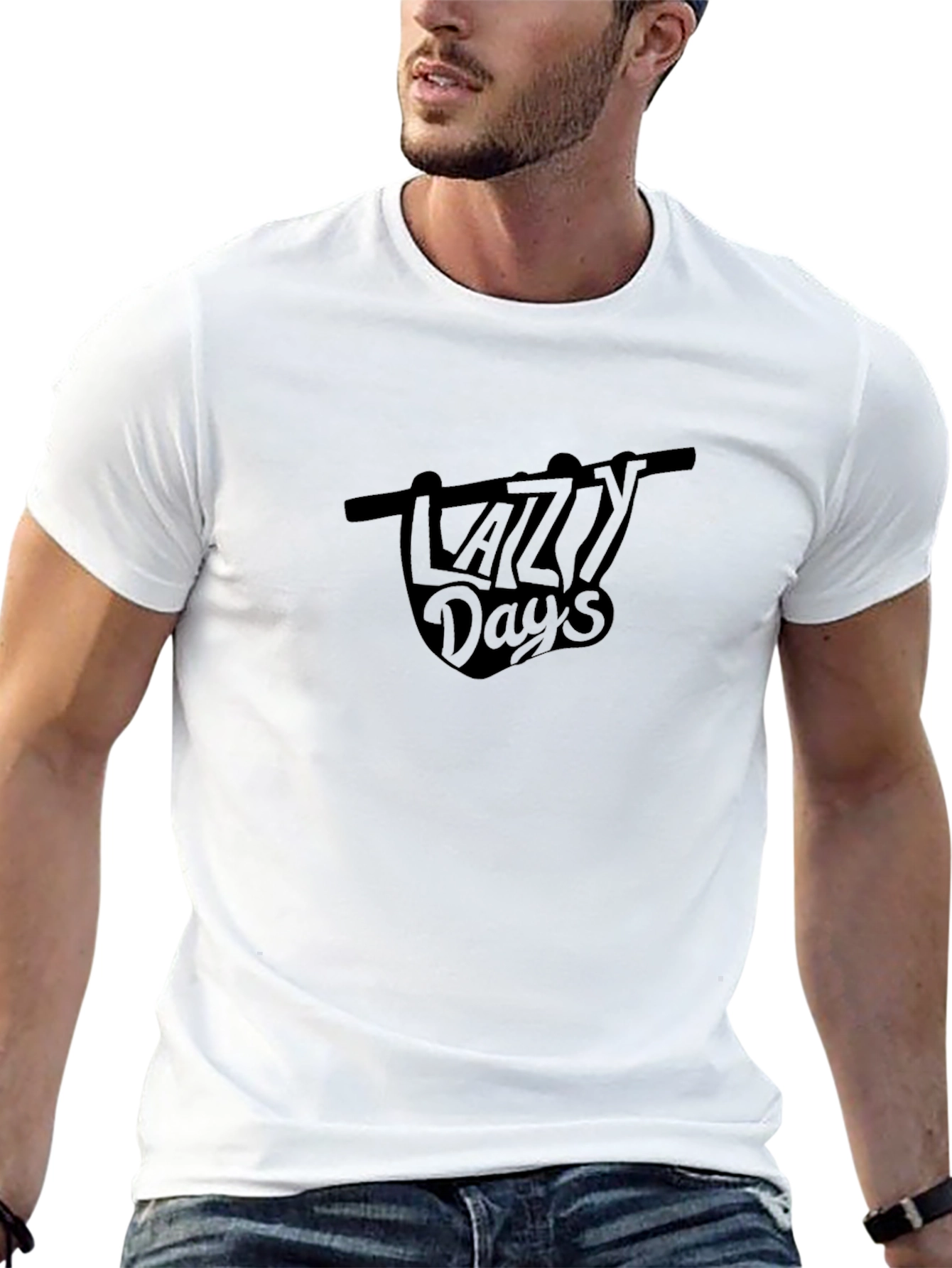 Lazy Days Black Graphic Tee Shirt