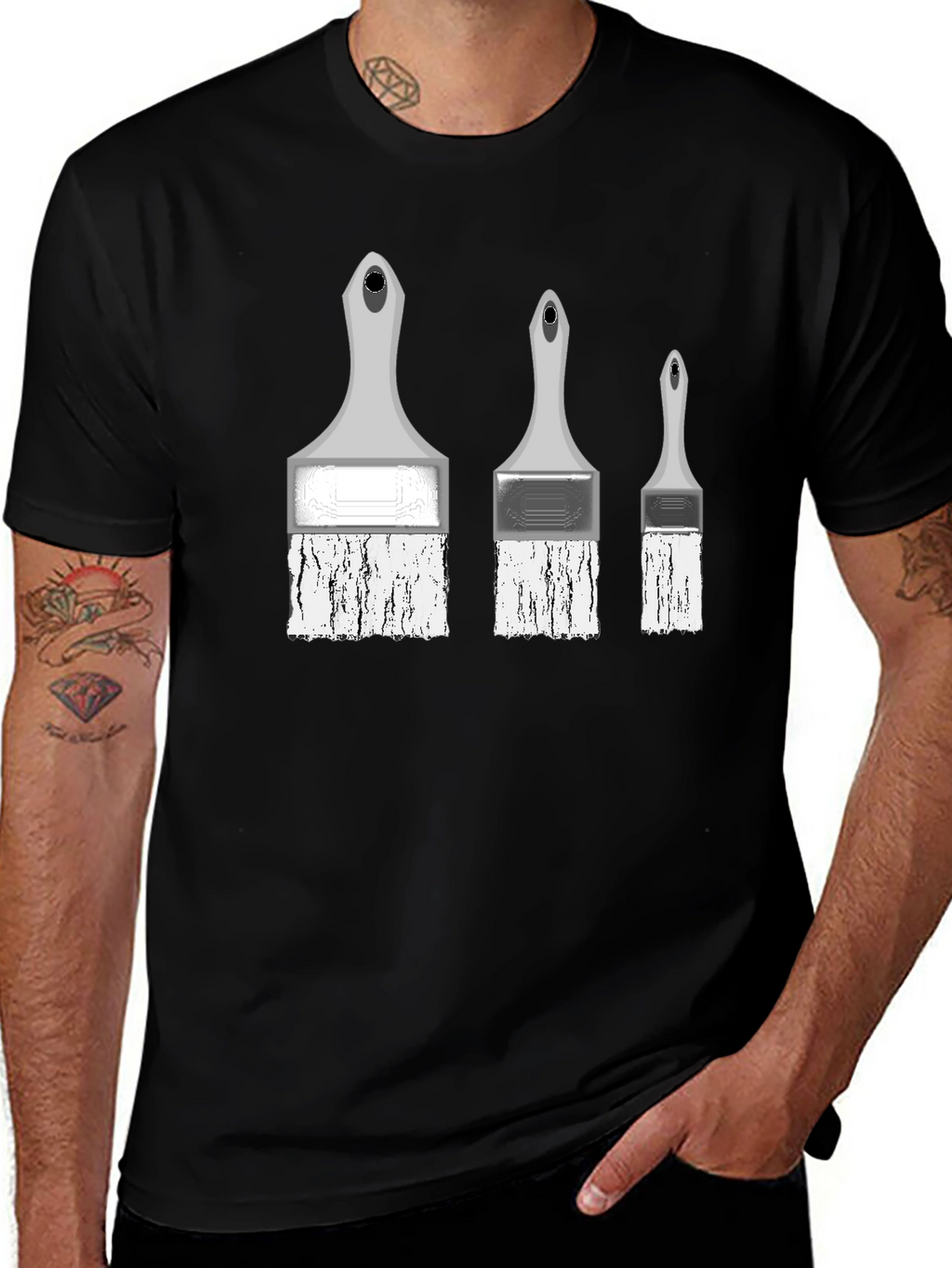 Painterly T-Shirt - Three Brush Stroke Design