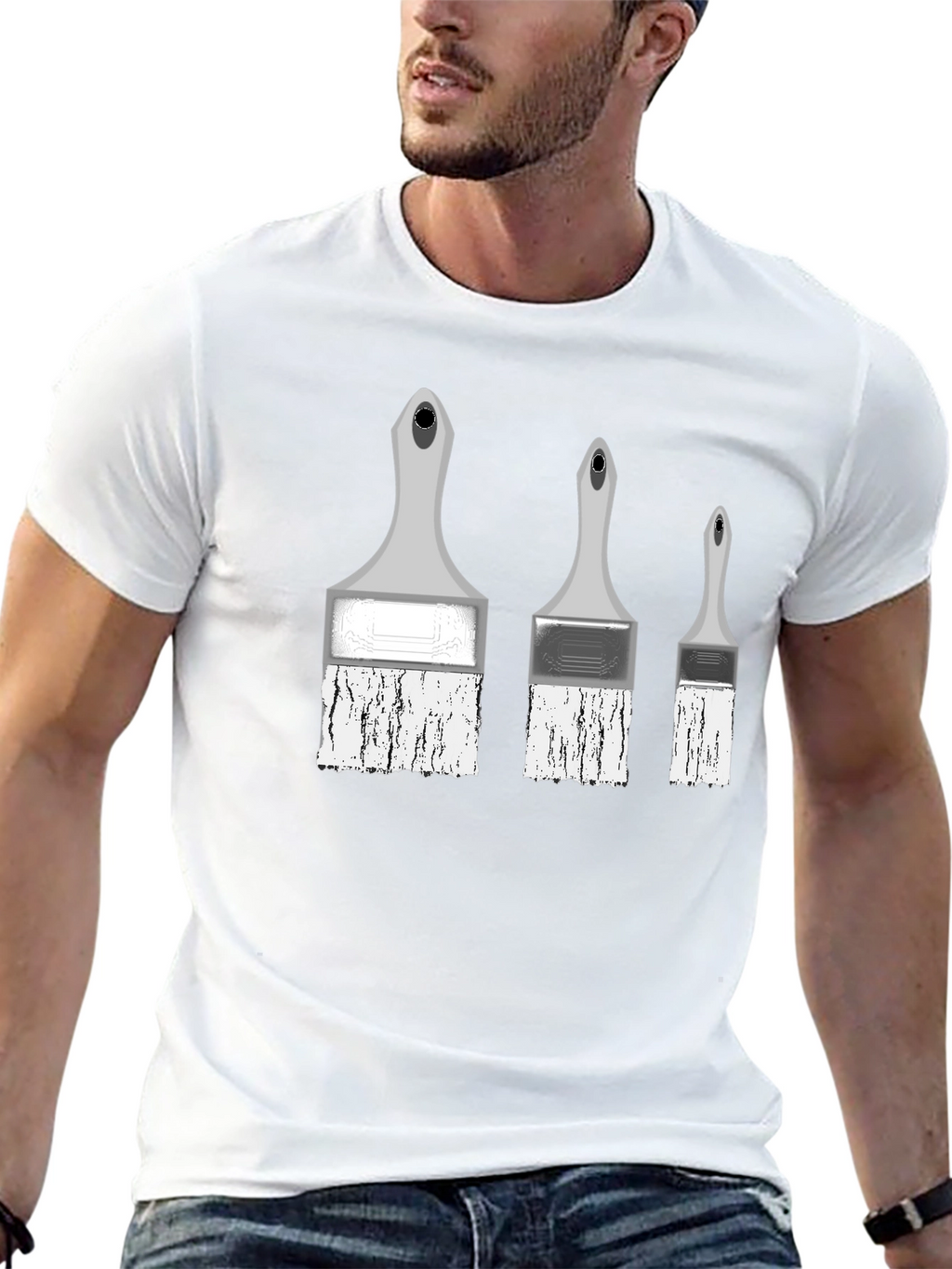 Painterly T-Shirt - Three Brush Stroke Design