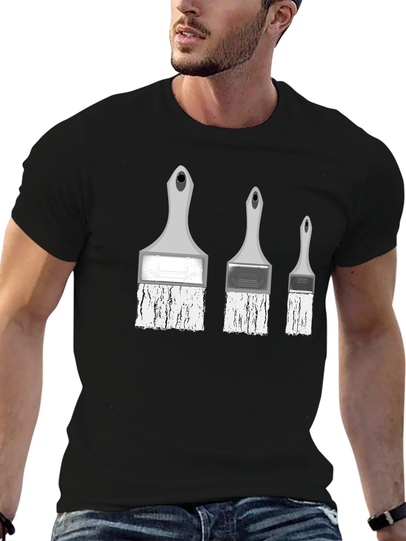 Painterly T-Shirt - Three Brush Stroke Design