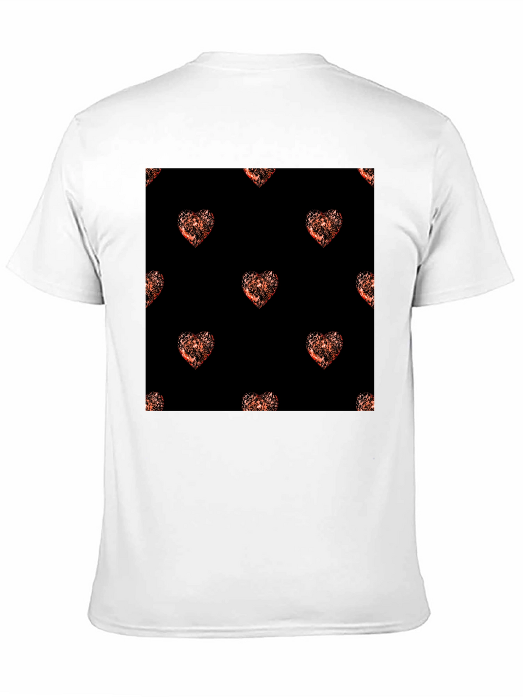 Heart Pattern Black T-Shirt