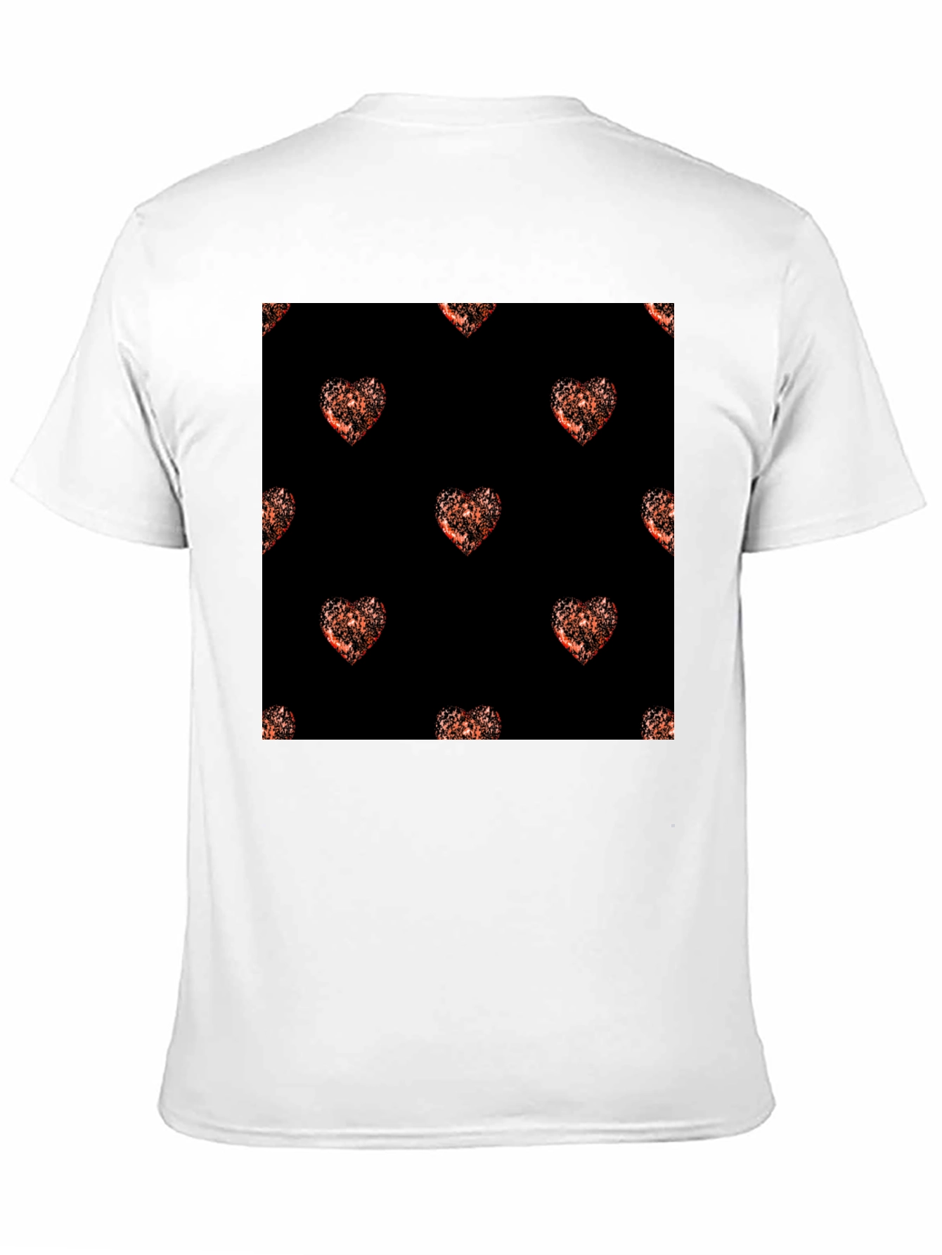 Heart Pattern Black T-Shirt