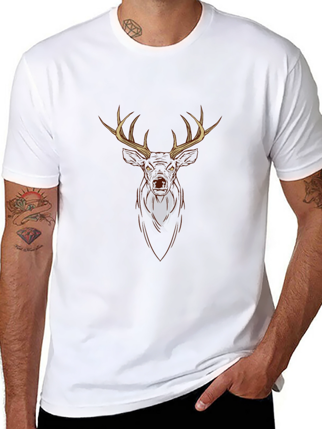 Deer Graphic Tee - Mens Black T-Shirt