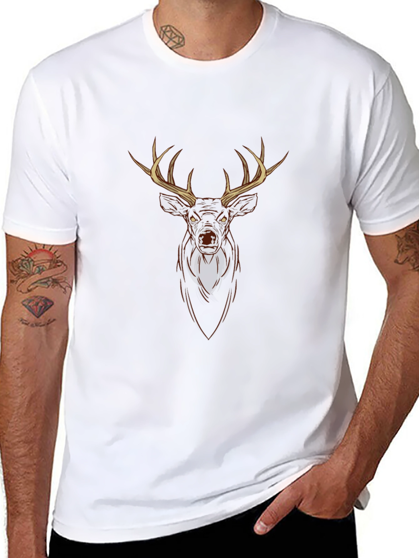 Deer Graphic Tee - Mens Black T-Shirt