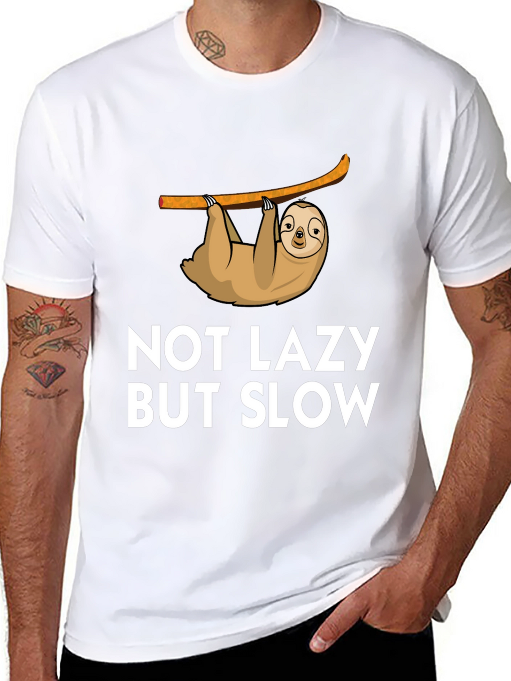 Not Lazy But Slow Sloth Graphic Tee