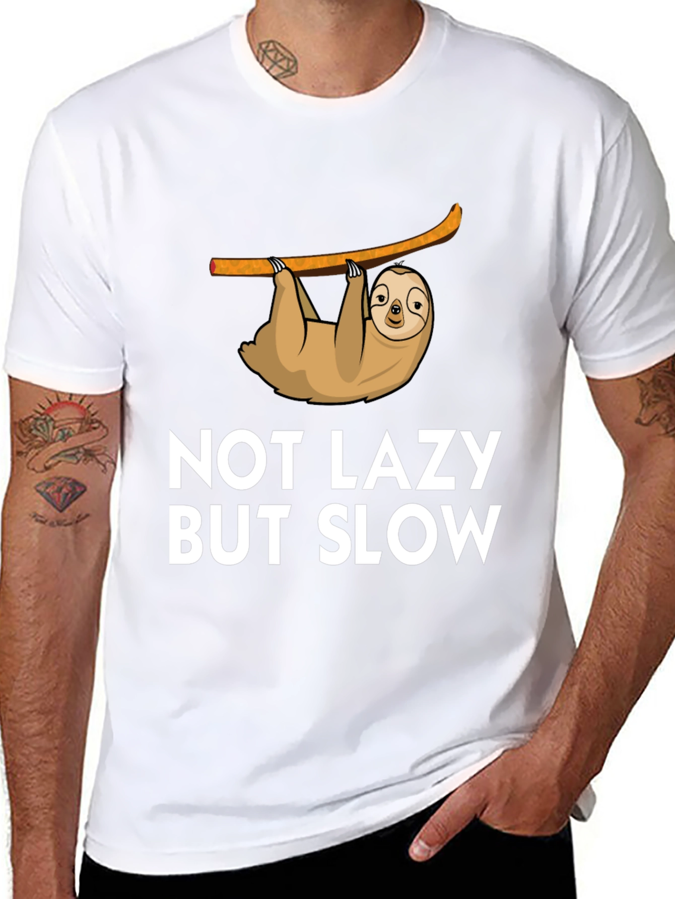 Not Lazy But Slow Sloth Graphic Tee