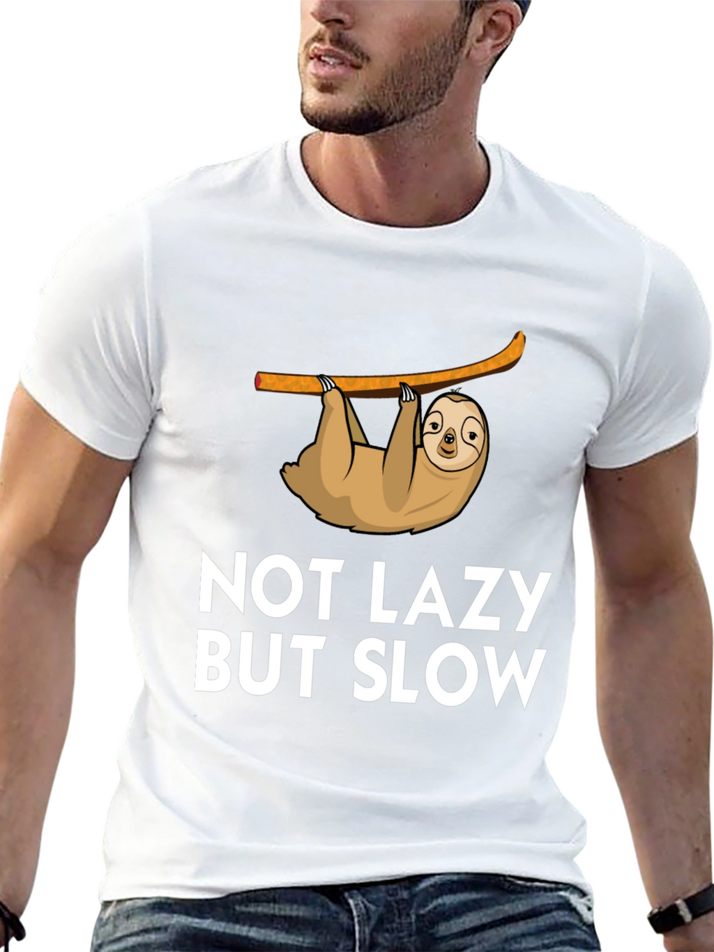 Not Lazy But Slow Sloth Graphic Tee