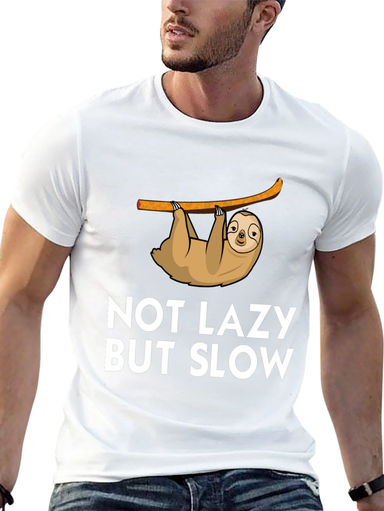 Not Lazy But Slow Sloth Graphic Tee