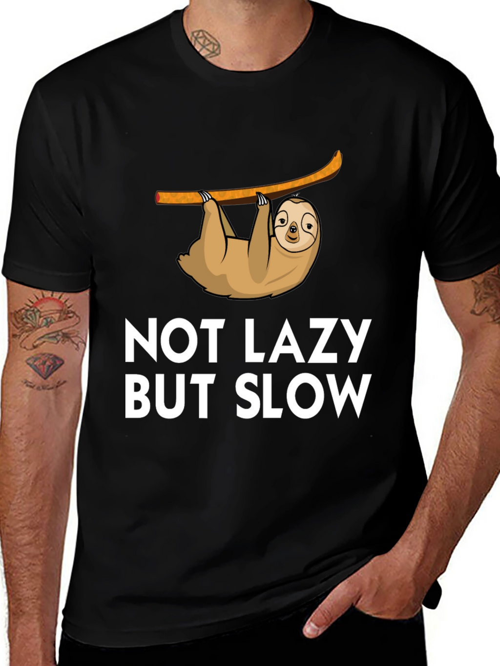 Not Lazy But Slow Sloth Graphic Tee