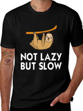 Not Lazy But Slow Sloth Graphic Tee