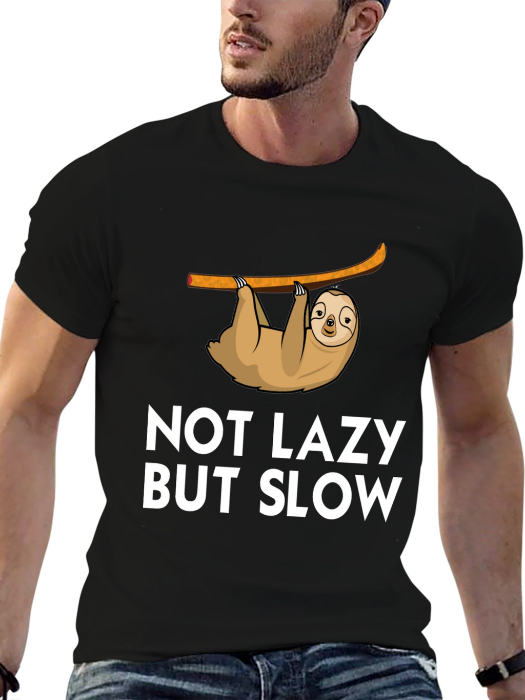 Not Lazy But Slow Sloth Graphic Tee