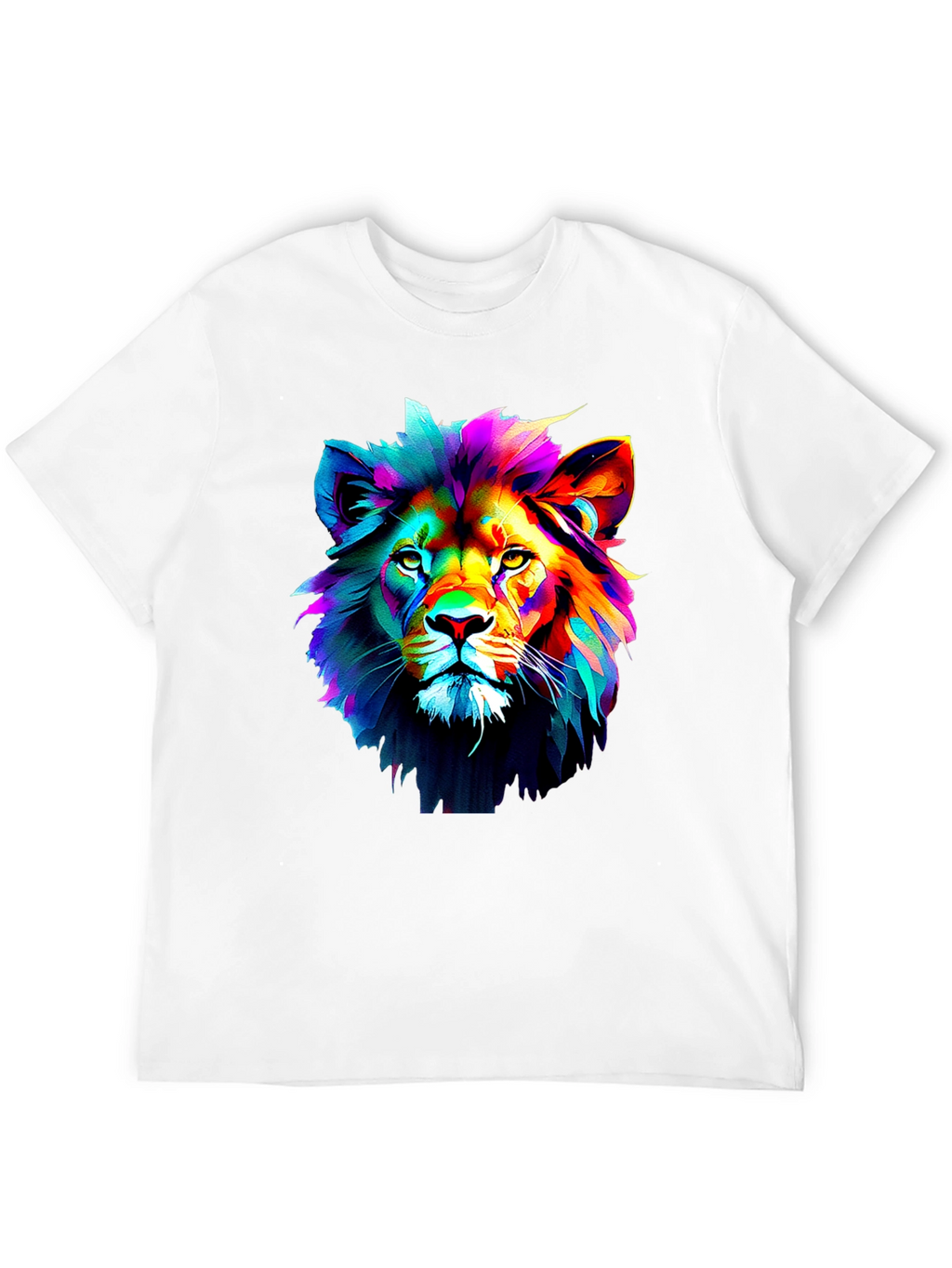 Vibrant Lion Graphic Black T-Shirt