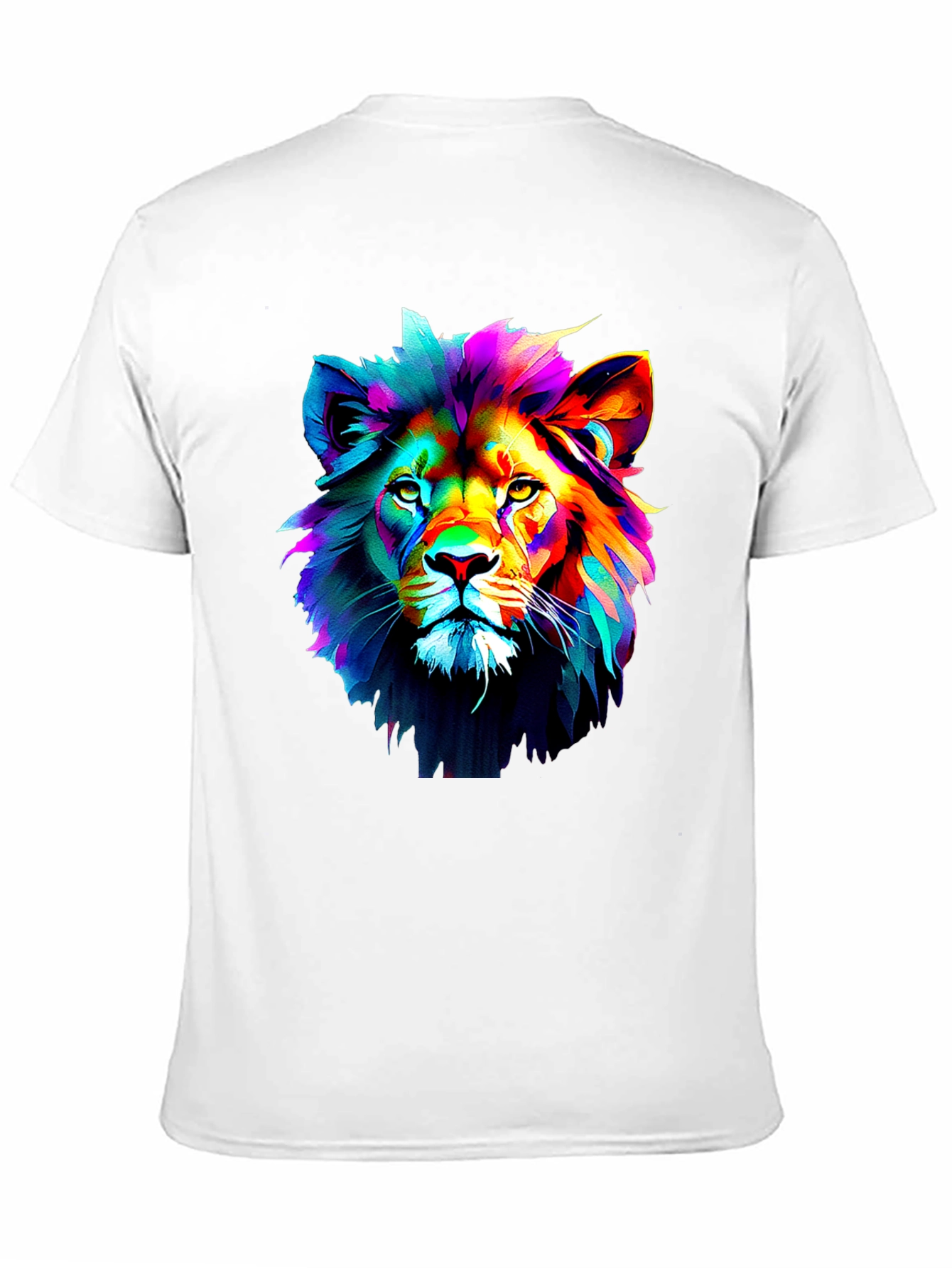 Vibrant Lion Graphic Black T-Shirt