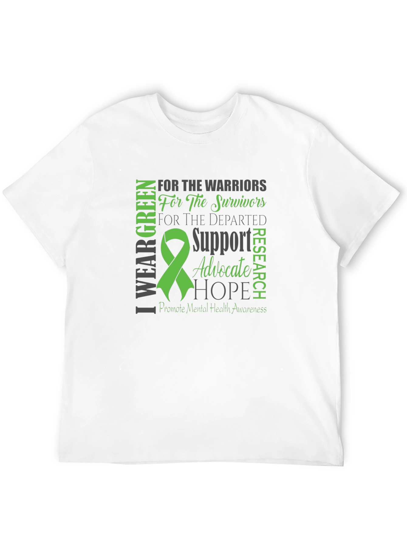 Mental Health Awareness Green Ribbon T-Shirt