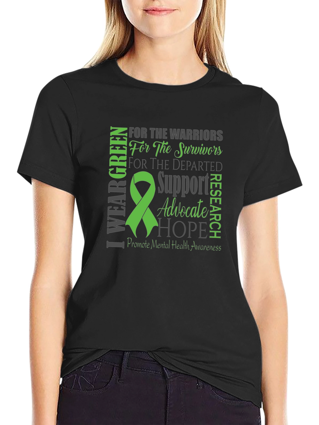 Mental Health Awareness Green Ribbon T-Shirt