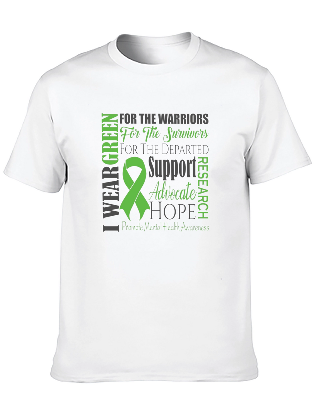 Mental Health Awareness Green Ribbon T-Shirt