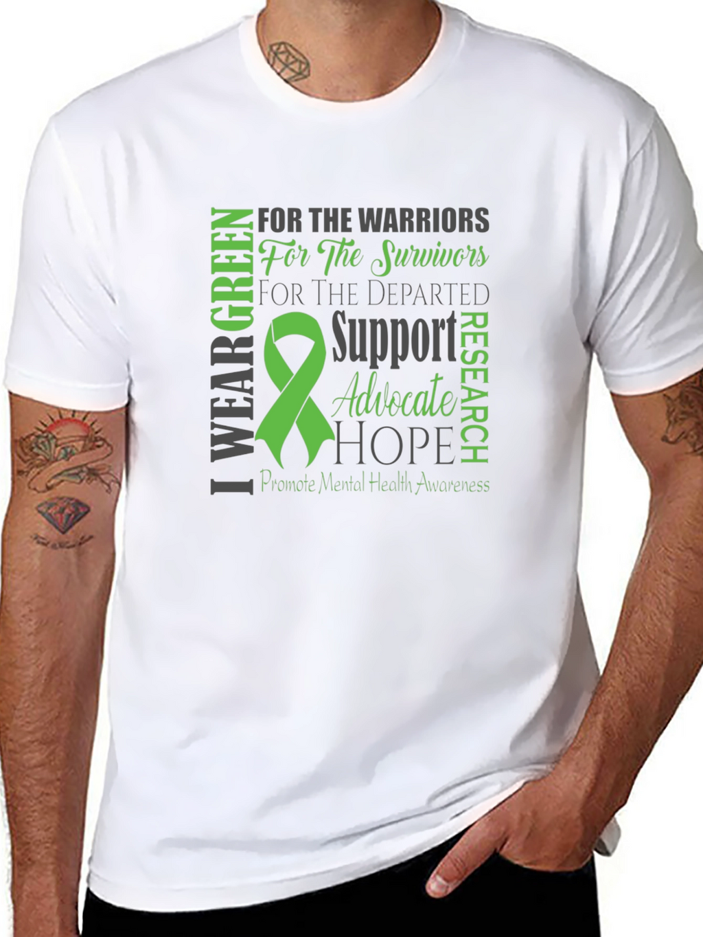 Mental Health Awareness Green Ribbon T-Shirt