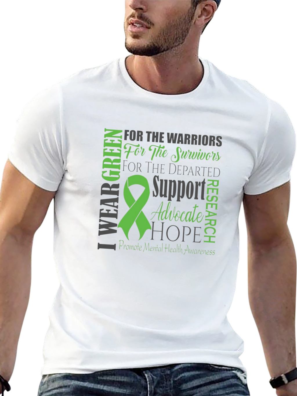 Mental Health Awareness Green Ribbon T-Shirt