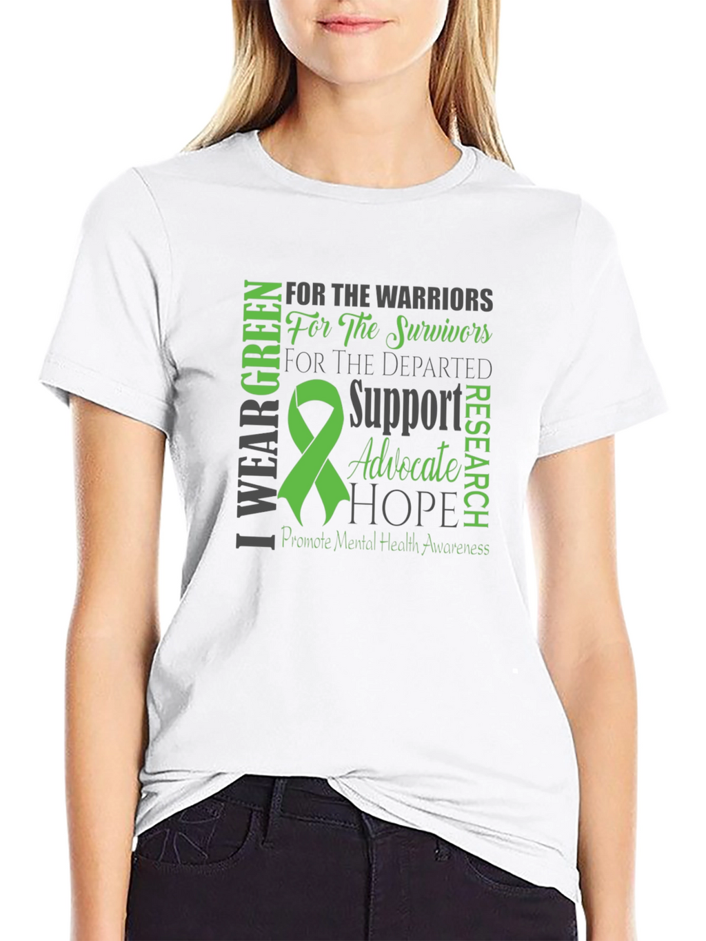 Mental Health Awareness Green Ribbon T-Shirt