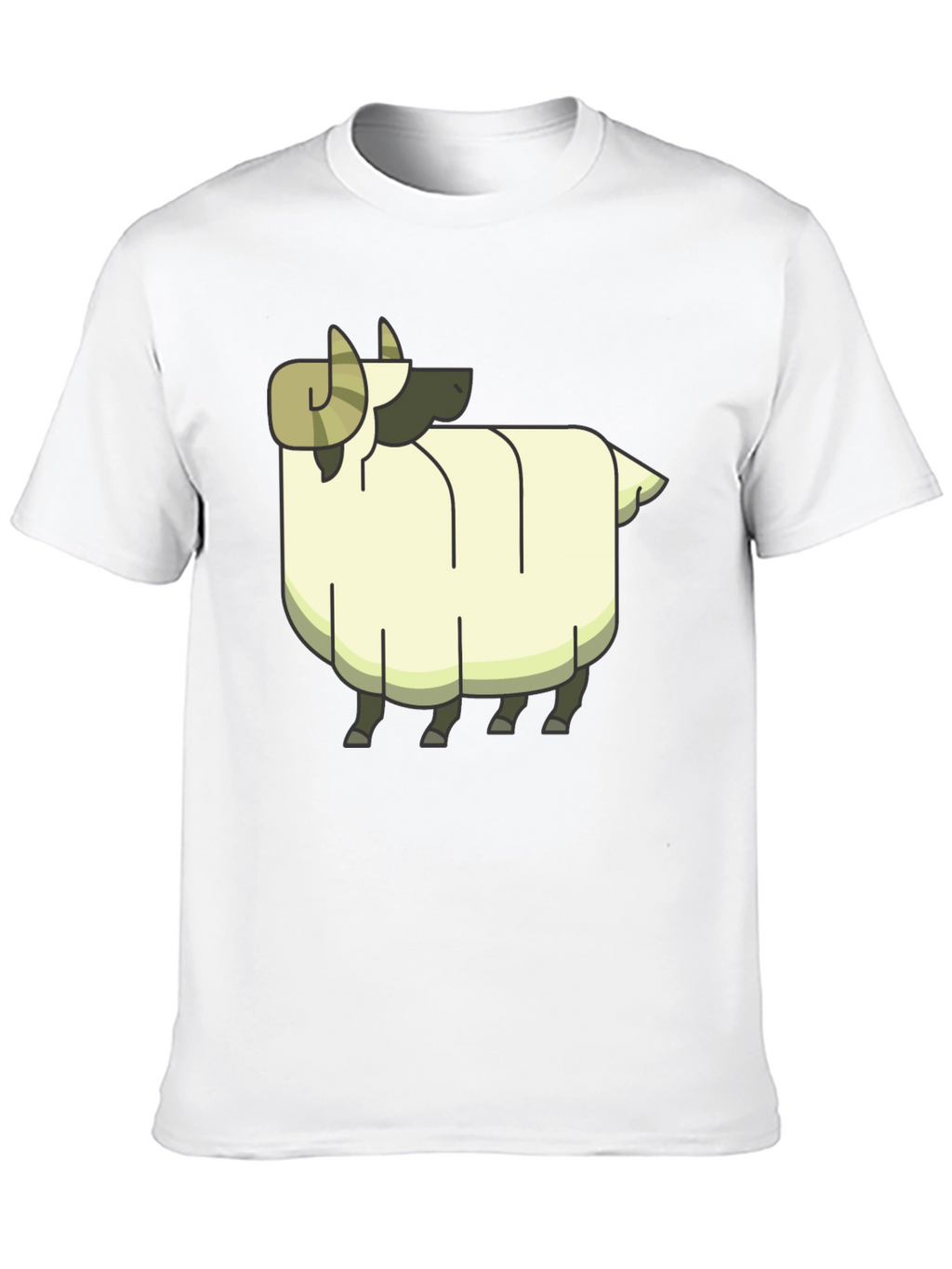 Cartoon Ram Graphic Tee - Black Cotton Casual Shirt
