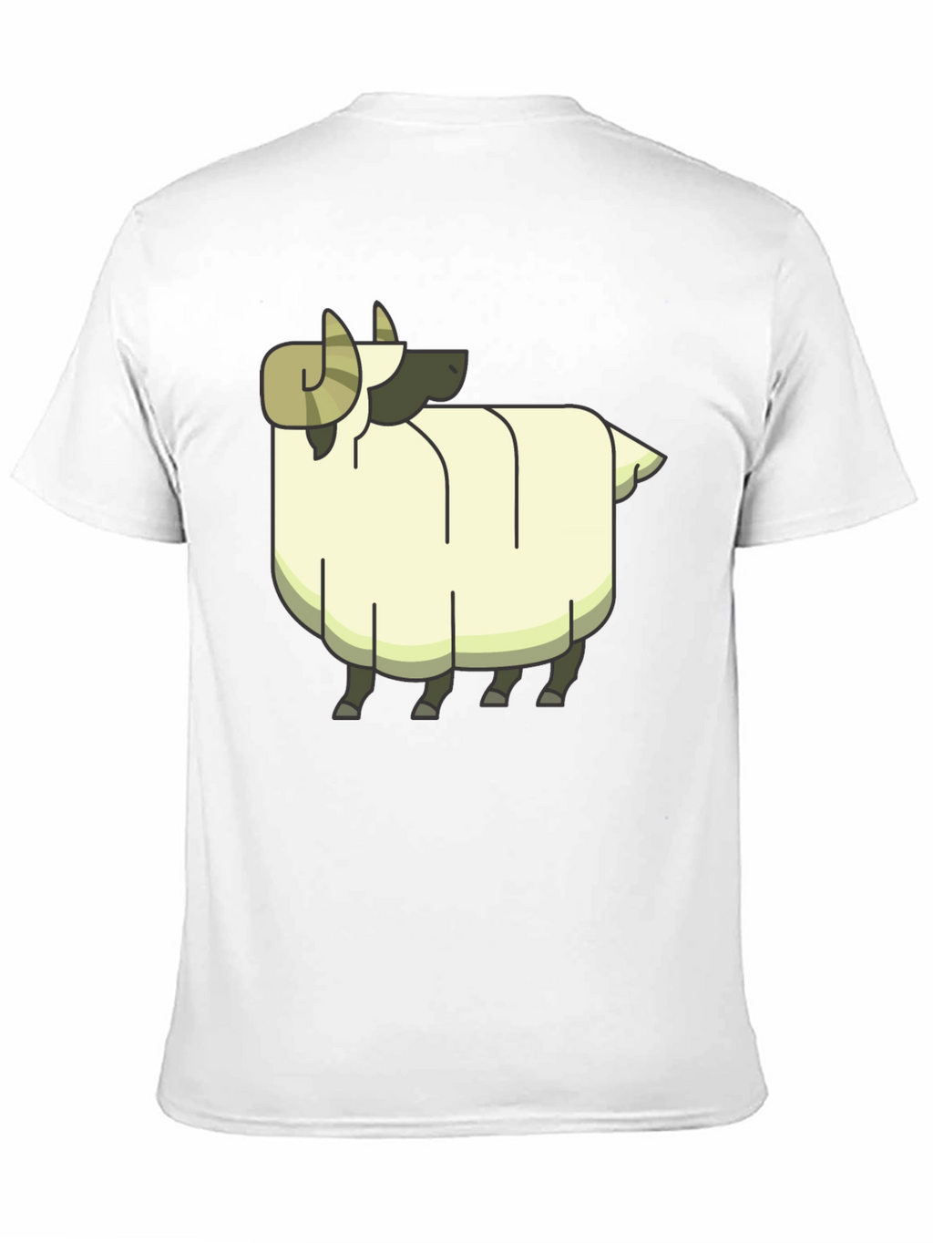 Cartoon Ram Graphic Tee - Black Cotton Casual Shirt