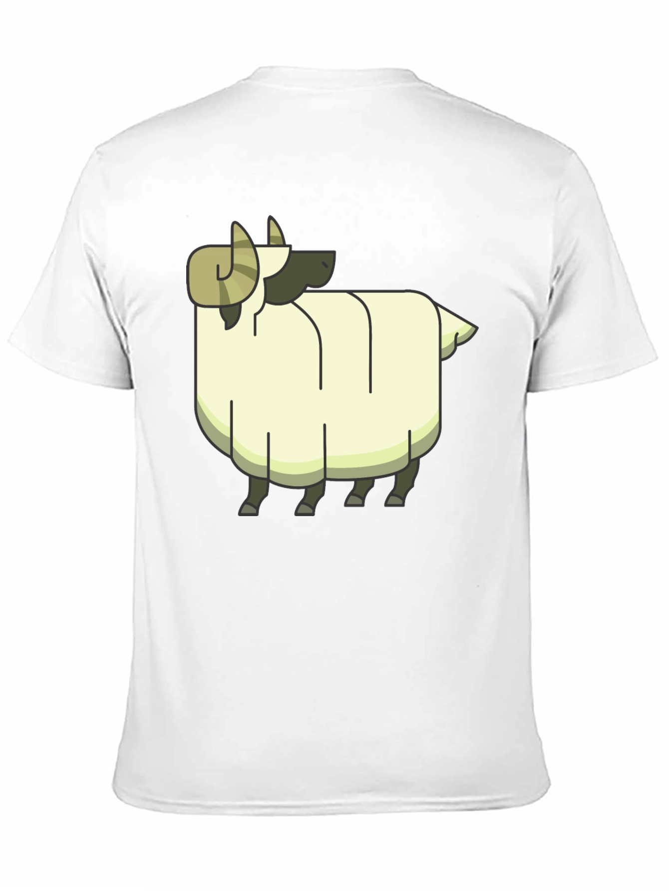 Cartoon Ram Graphic Tee - Black Cotton Casual Shirt