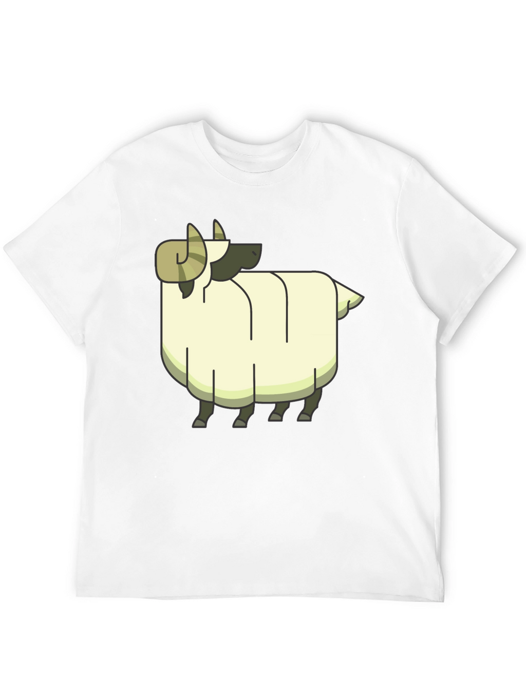 Cartoon Ram Graphic Tee - Black Cotton Casual Shirt