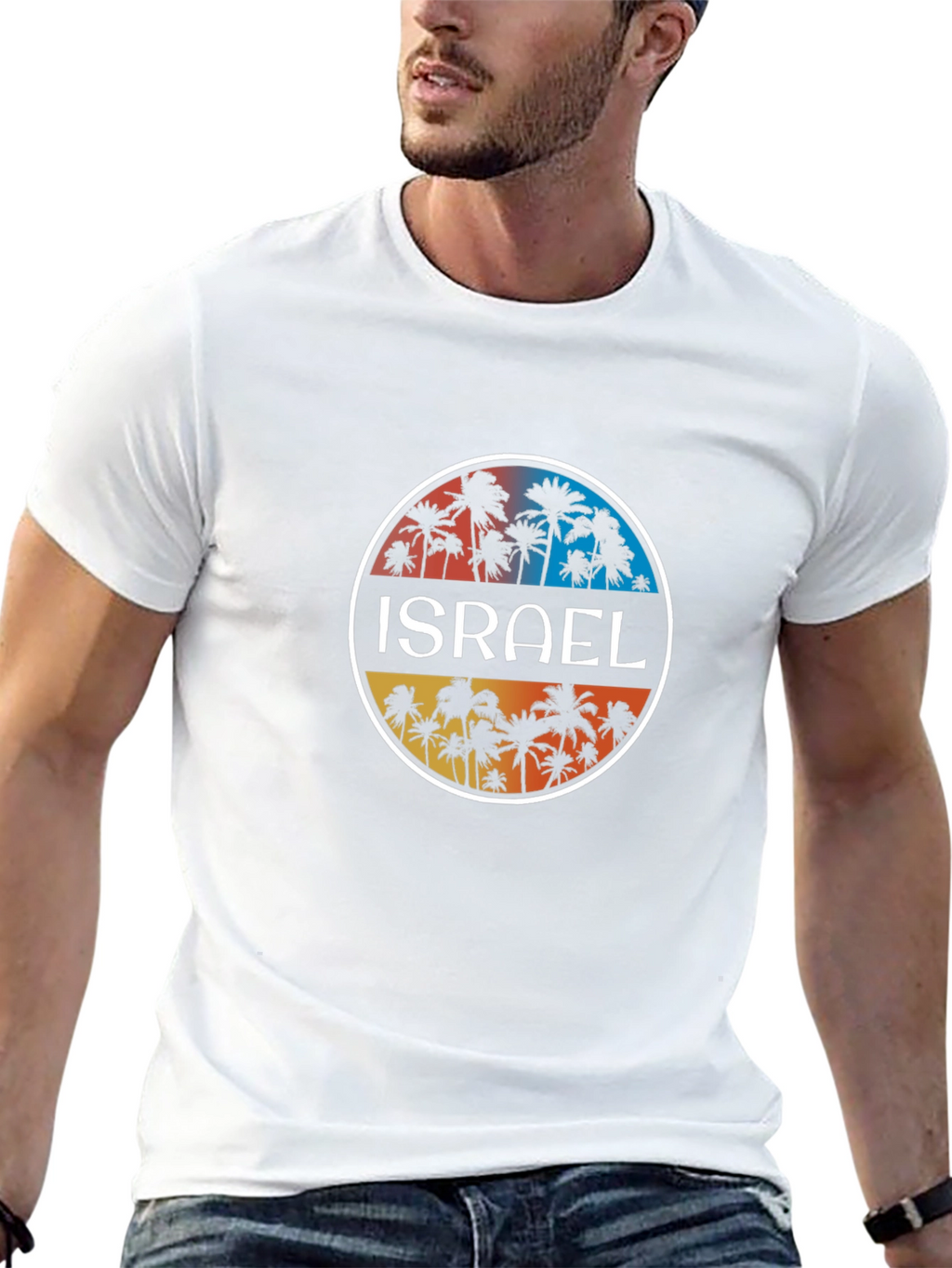 Israel Palm Tree T-Shirt - Tropical Beach Vacation Tee
