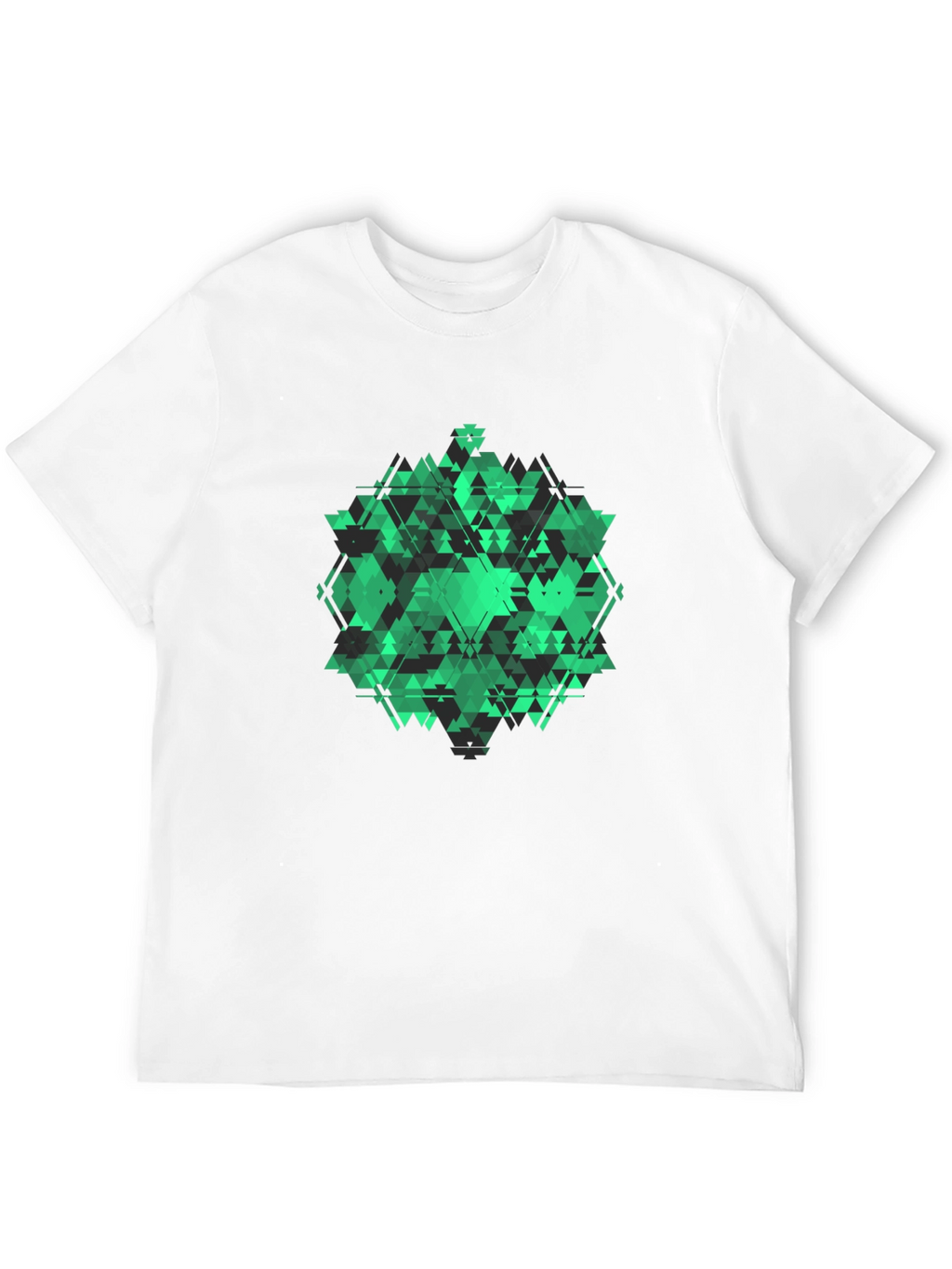 Geometric Green Graphic Tee - Modern Style
