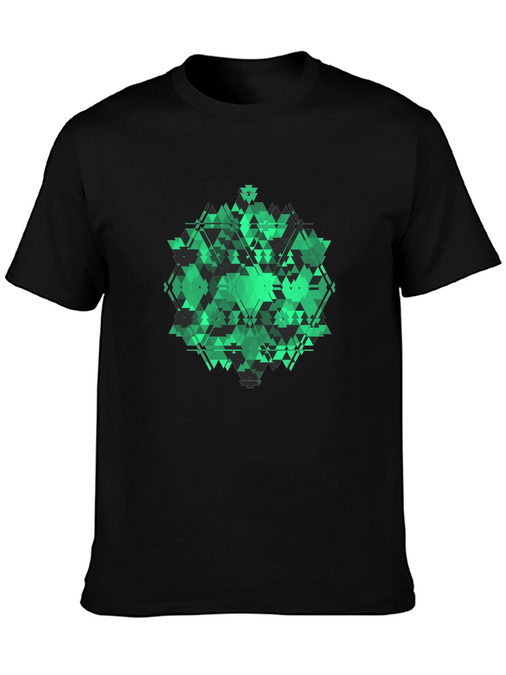 Geometric Green Graphic Tee - Modern Style