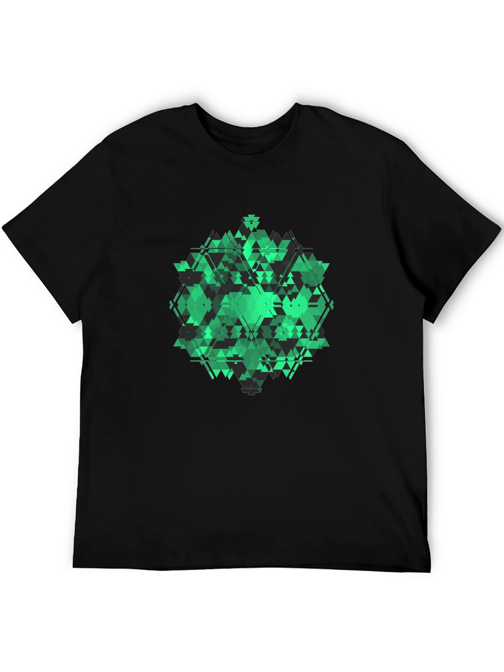 Geometric Green Graphic Tee - Modern Style