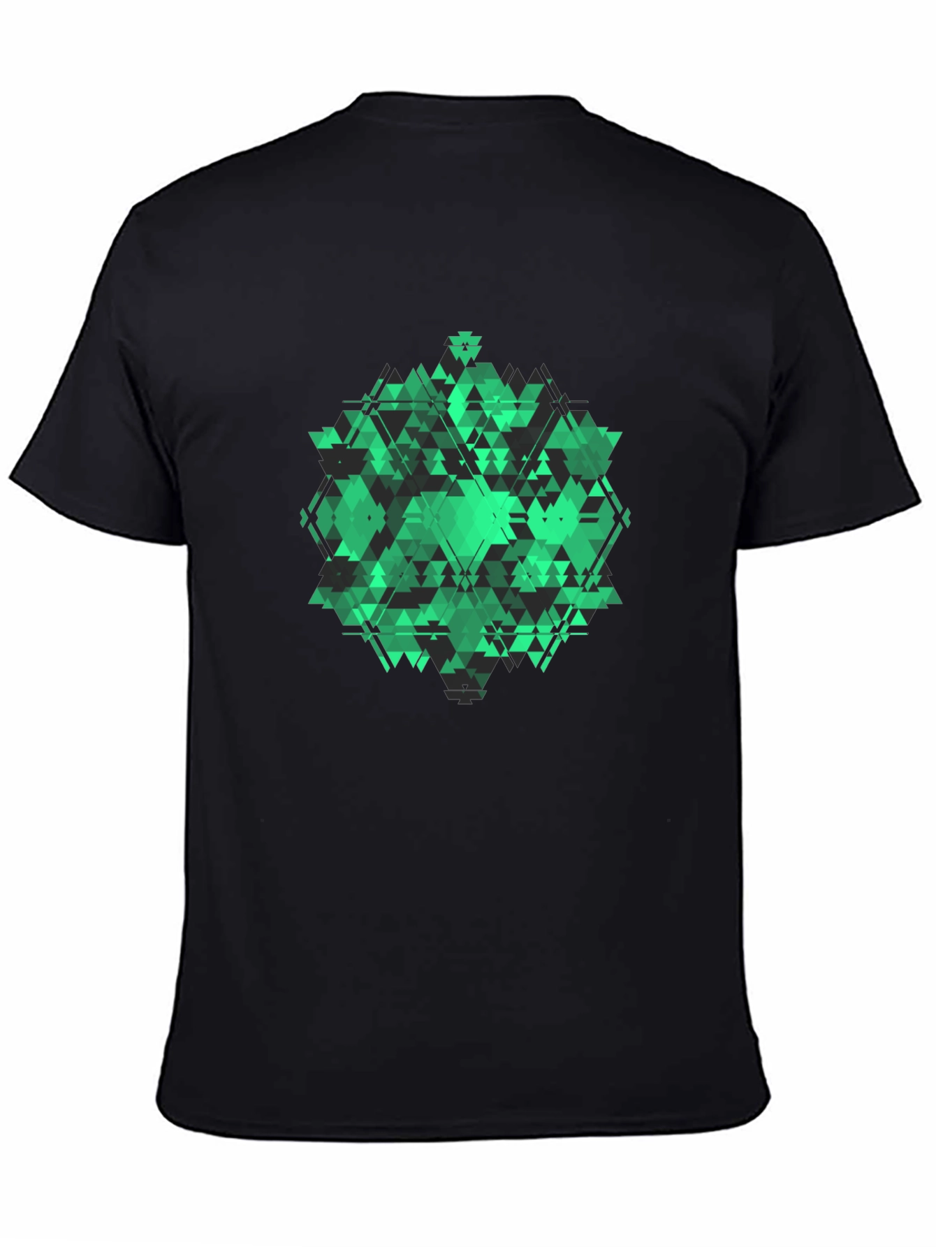 Geometric Green Graphic Tee - Modern Style