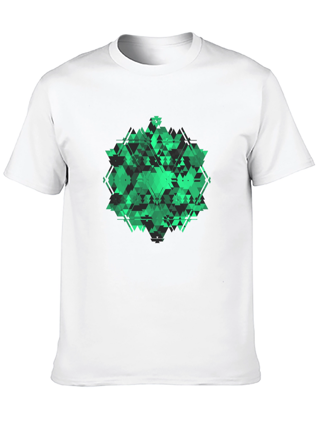 Geometric Green Graphic Tee - Modern Style