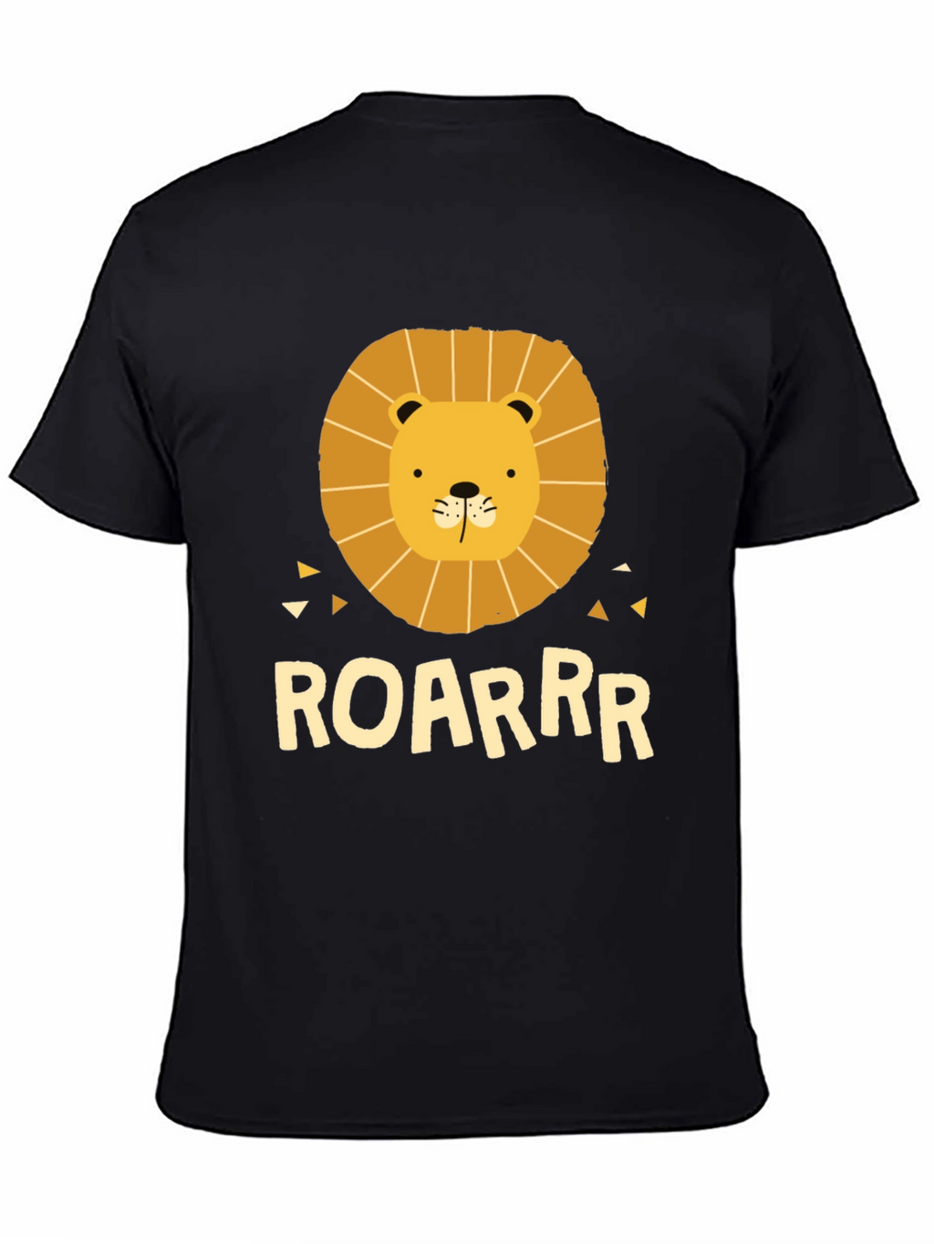 Lion Graphic Tee - ROARRR - Black Cotton T-Shirt