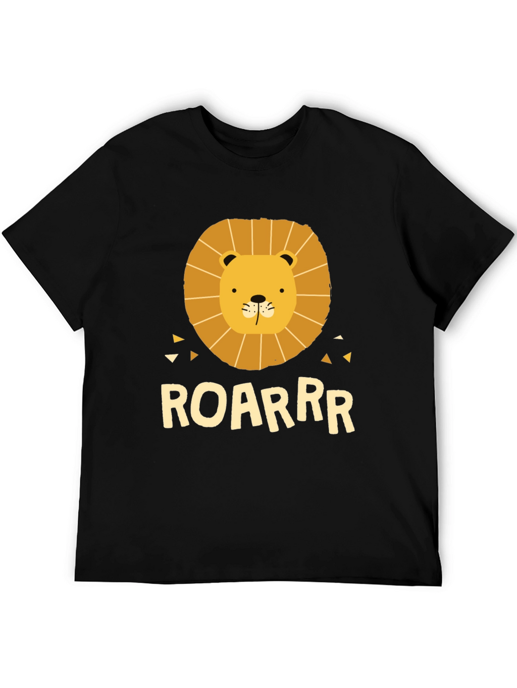 Lion Graphic Tee - ROARRR - Black Cotton T-Shirt