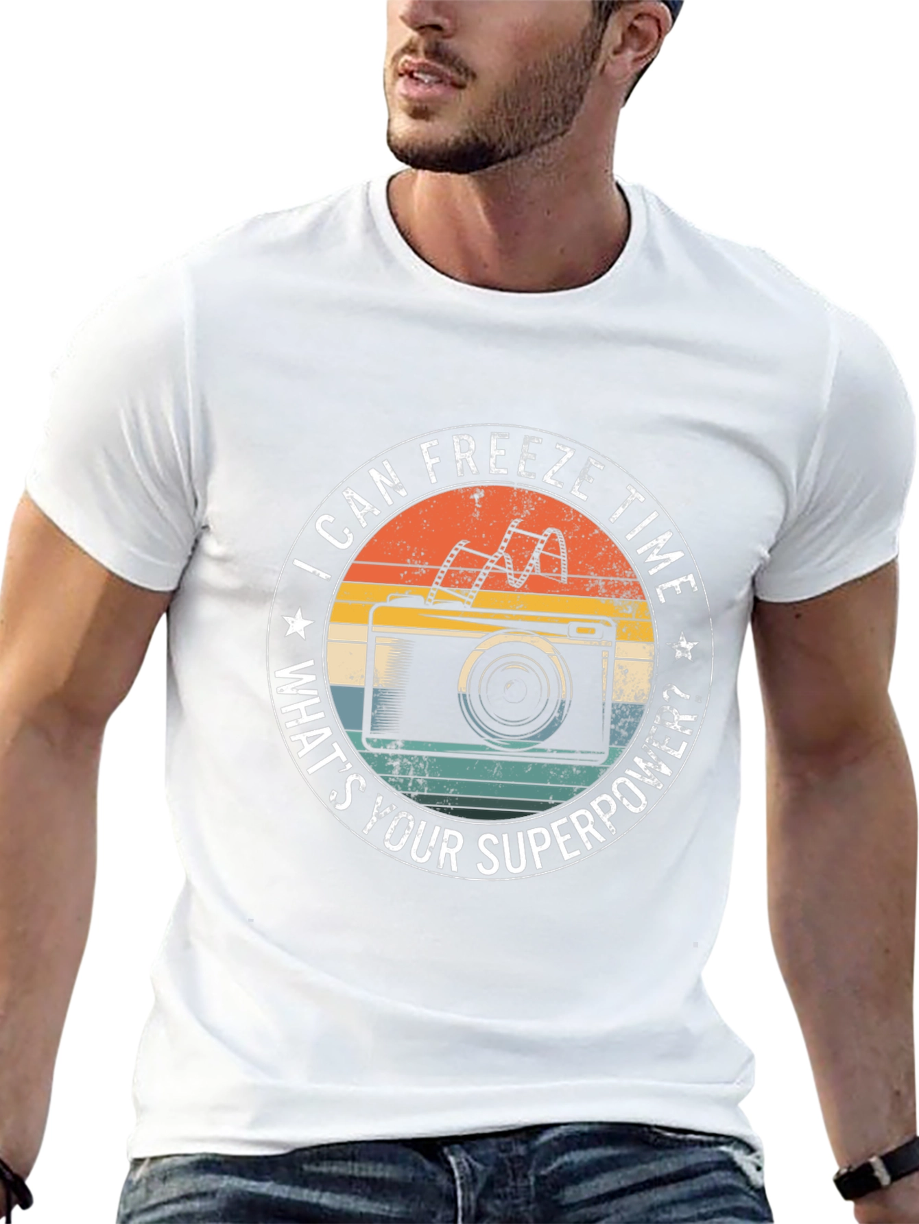 Freeze Time Photographer T-Shirt Camera Superpower Tee