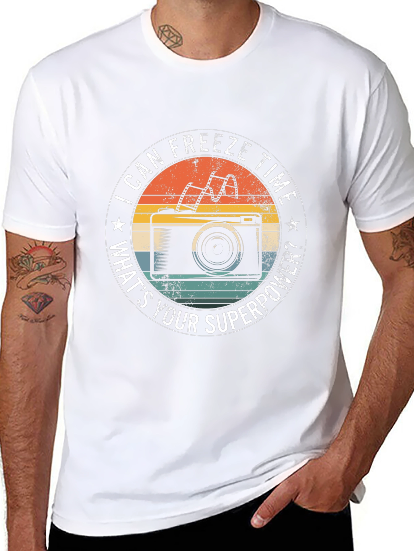 Freeze Time Photographer T-Shirt Camera Superpower Tee