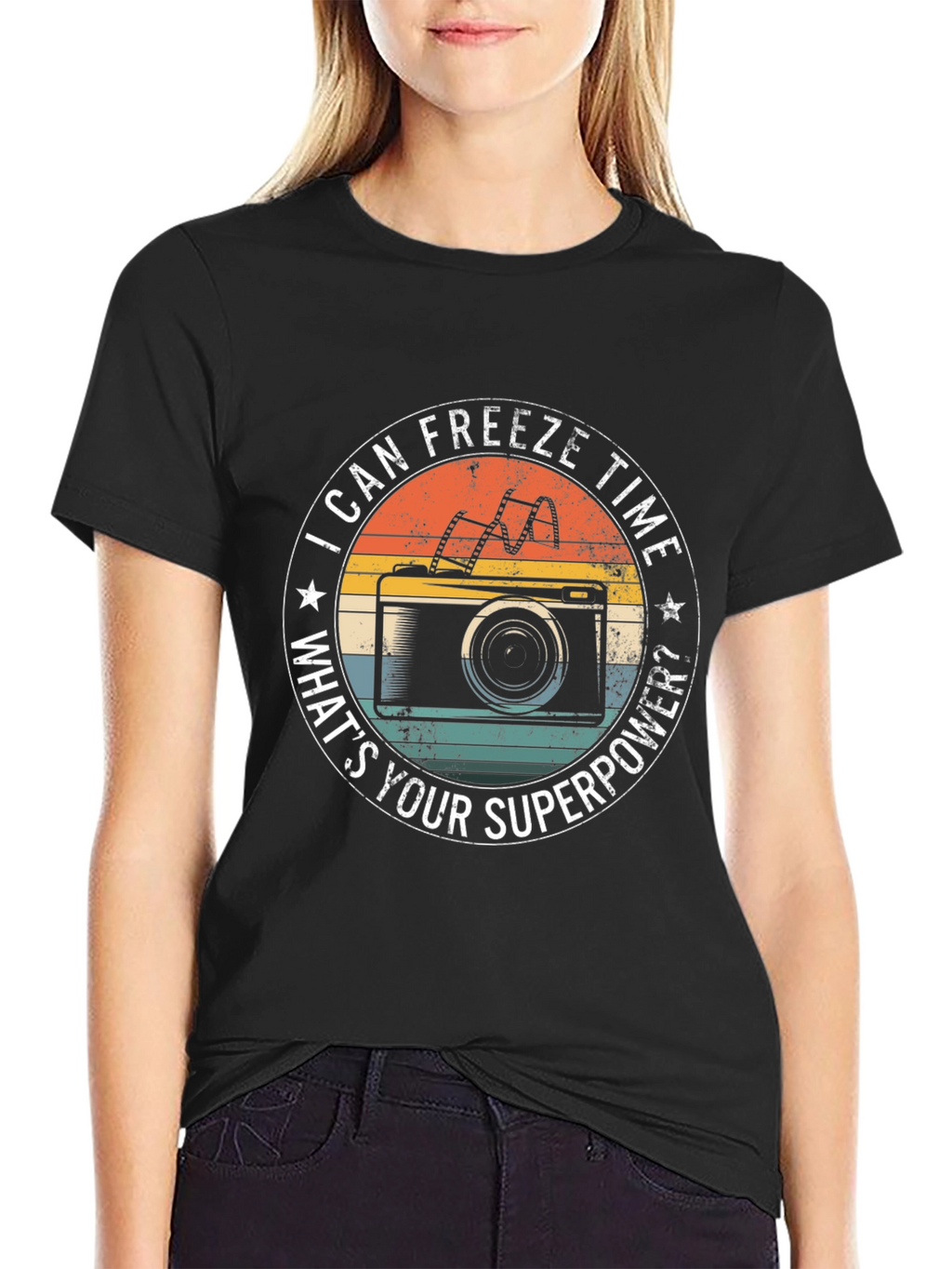 Freeze Time Photographer T-Shirt Camera Superpower Tee