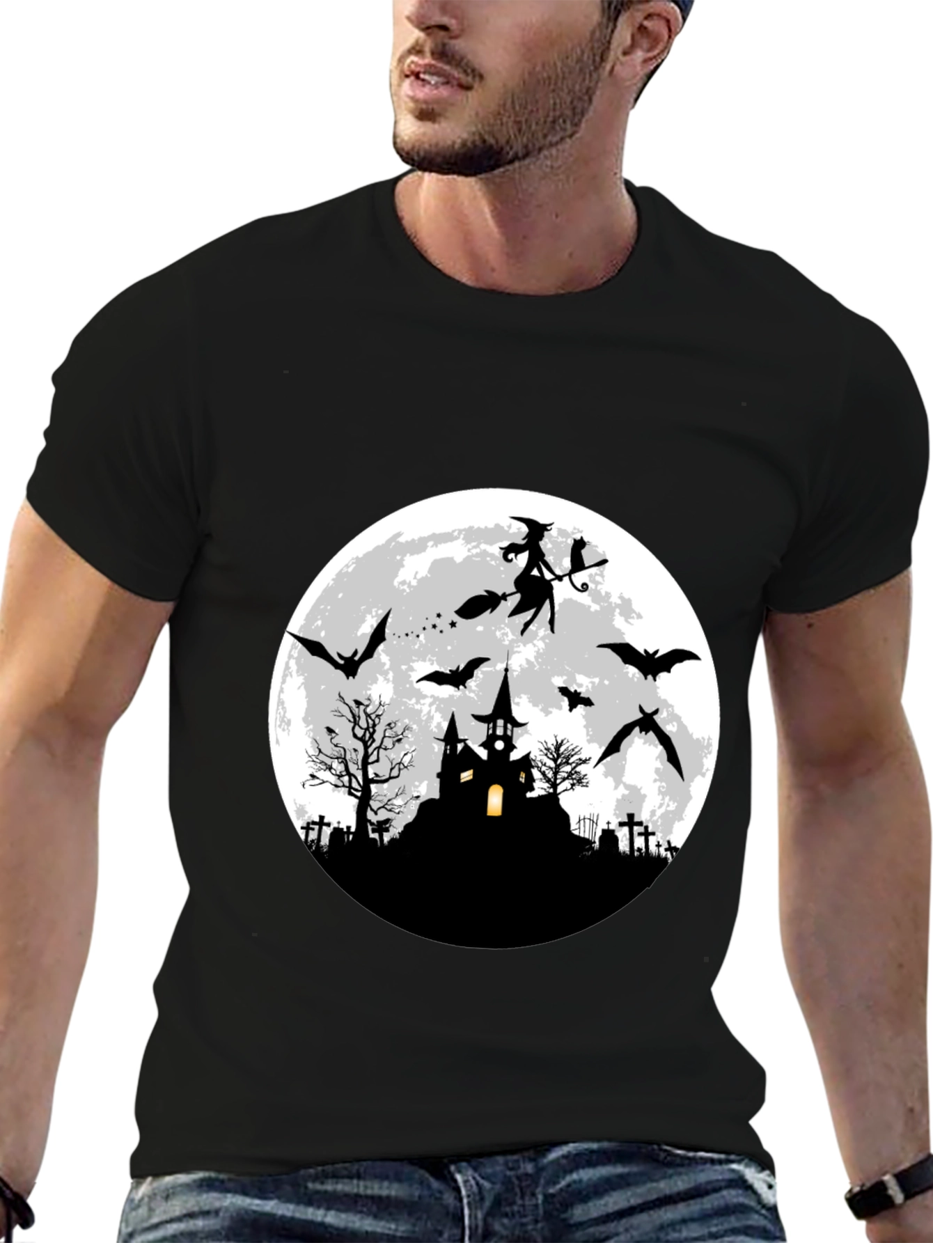 Halloween Witch & Bats T-Shirt