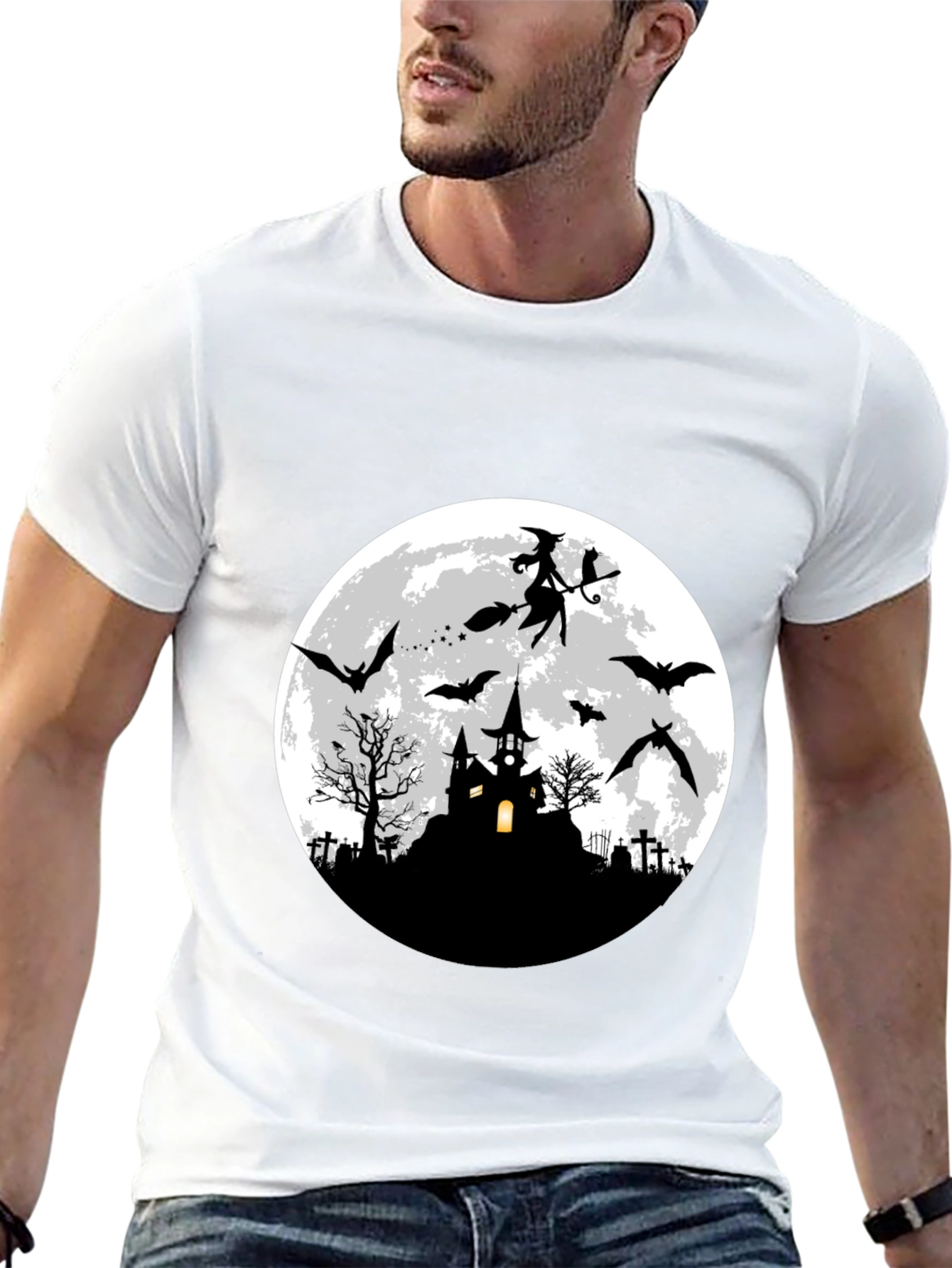 Halloween Witch & Bats T-Shirt