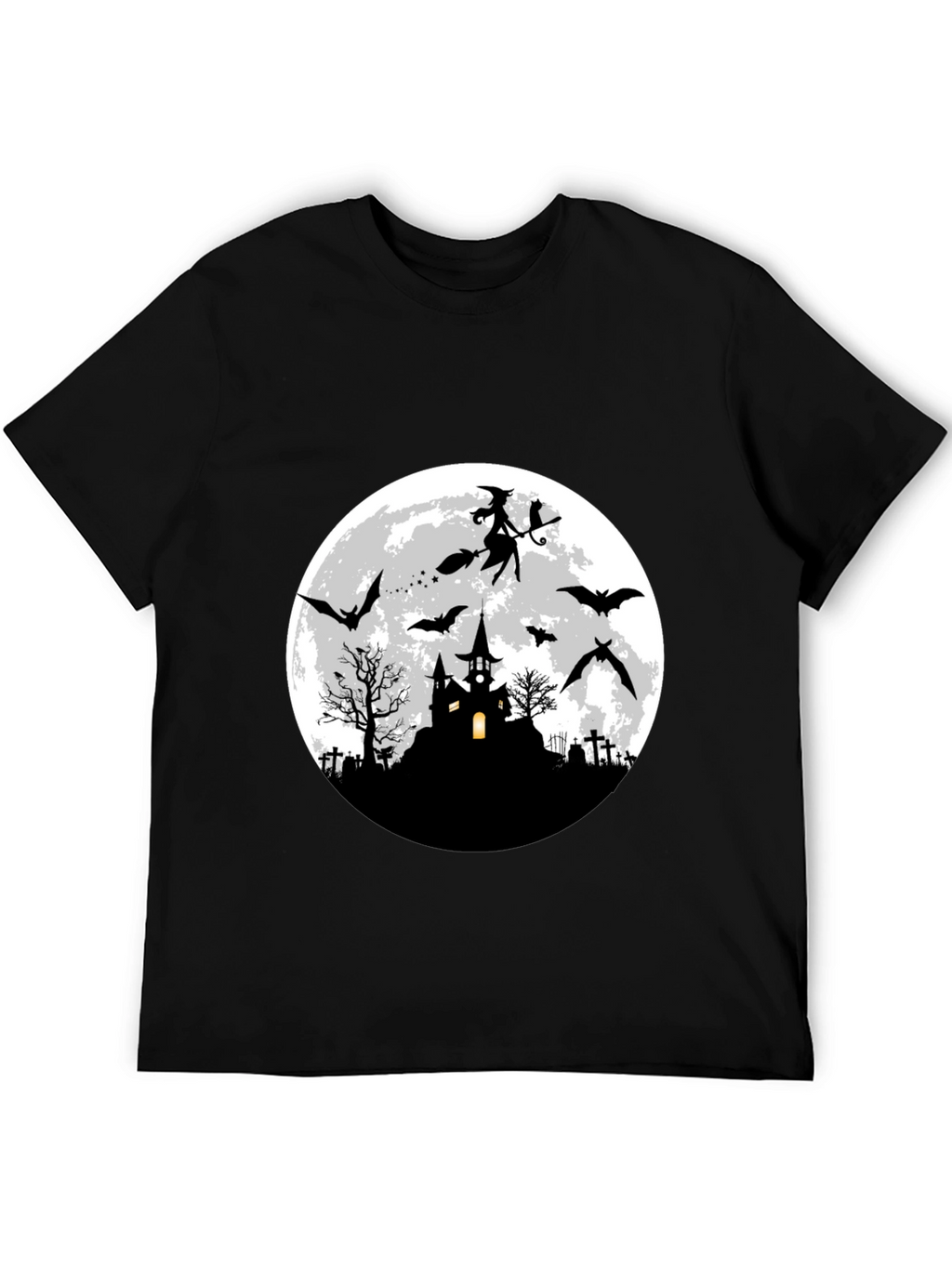 Halloween Witch & Bats T-Shirt
