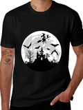 Halloween Witch & Bats T-Shirt